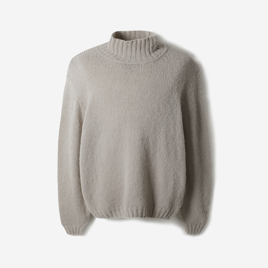 시리즈 오리지널 빈티지 스타일 부클 터틀넥 니트 라이트 그레이