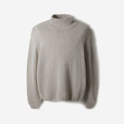 Series Original Vintage Style Boucle Turtleneck Knit Light Gray