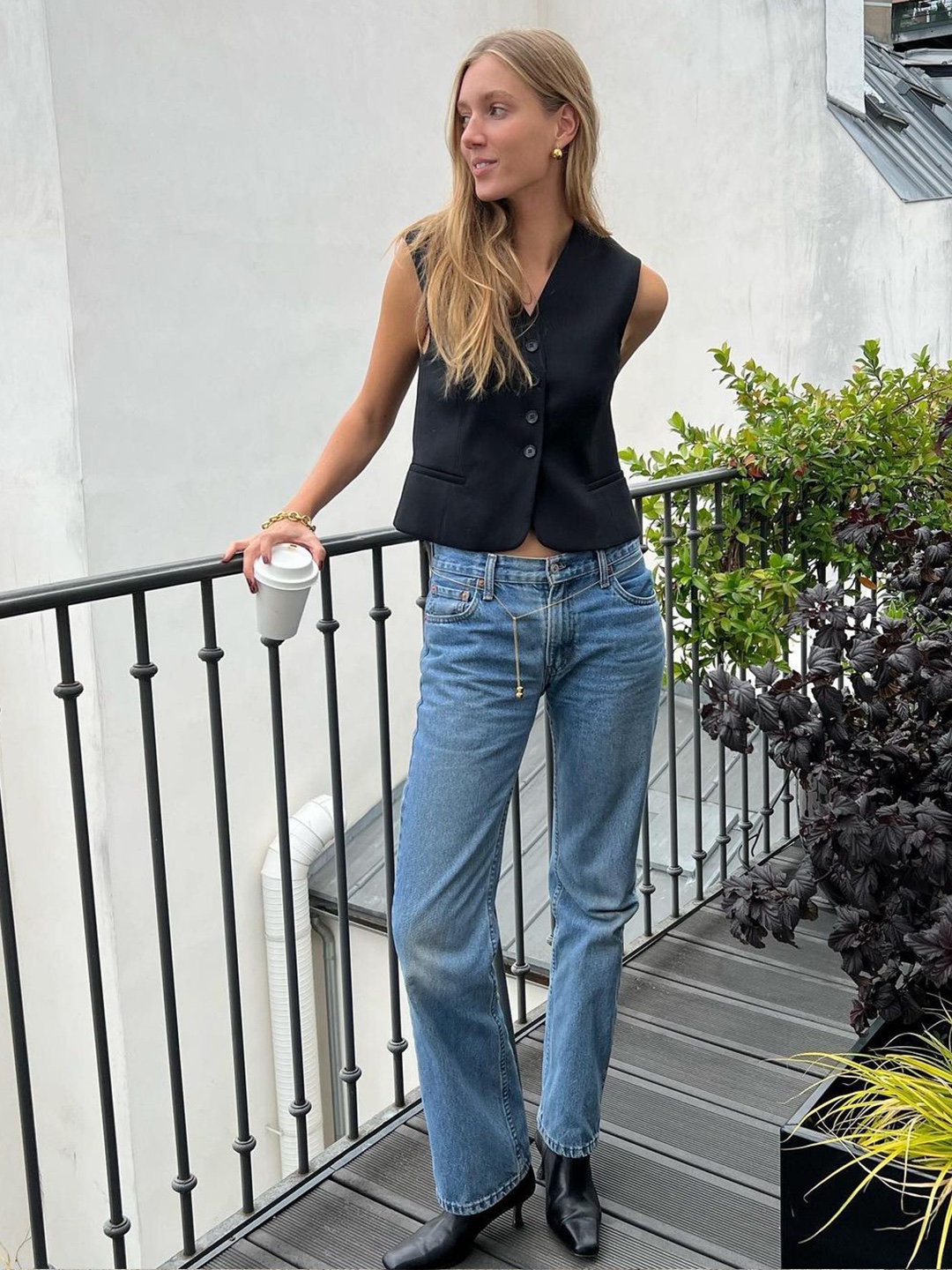 ALLEGRI Lux Washed Straight-fit Denim Dark Navy, Series Straight Cotton Dyeing Pants Dark Gray 착용 스타일 - 4