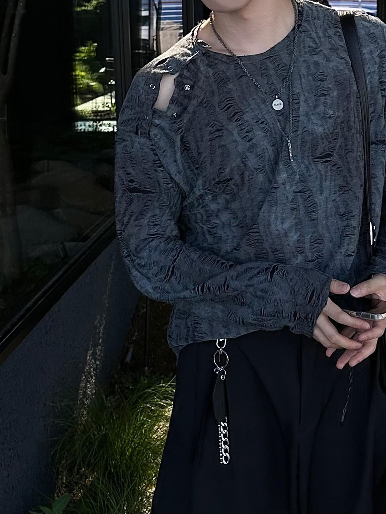 Matin Kim Big Coating Tote Bag Black 착용 스타일 - 8