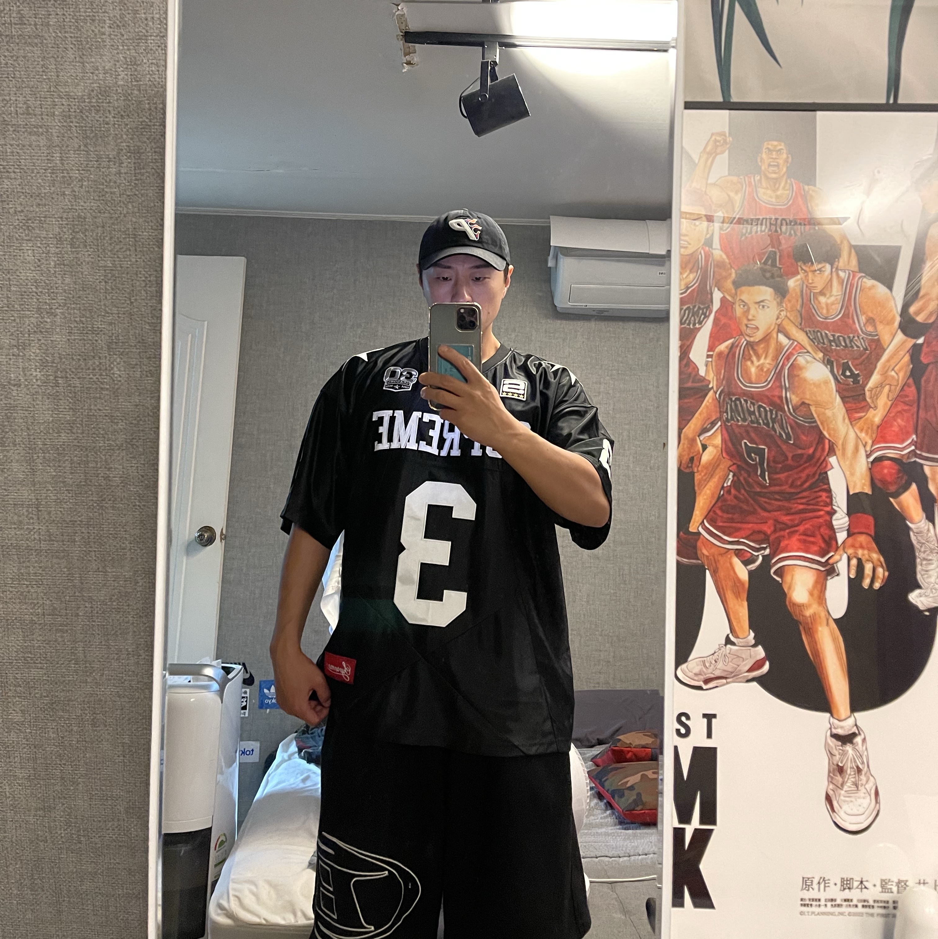 Supreme Star Football Jersey Black - 24FW 착용 스타일
