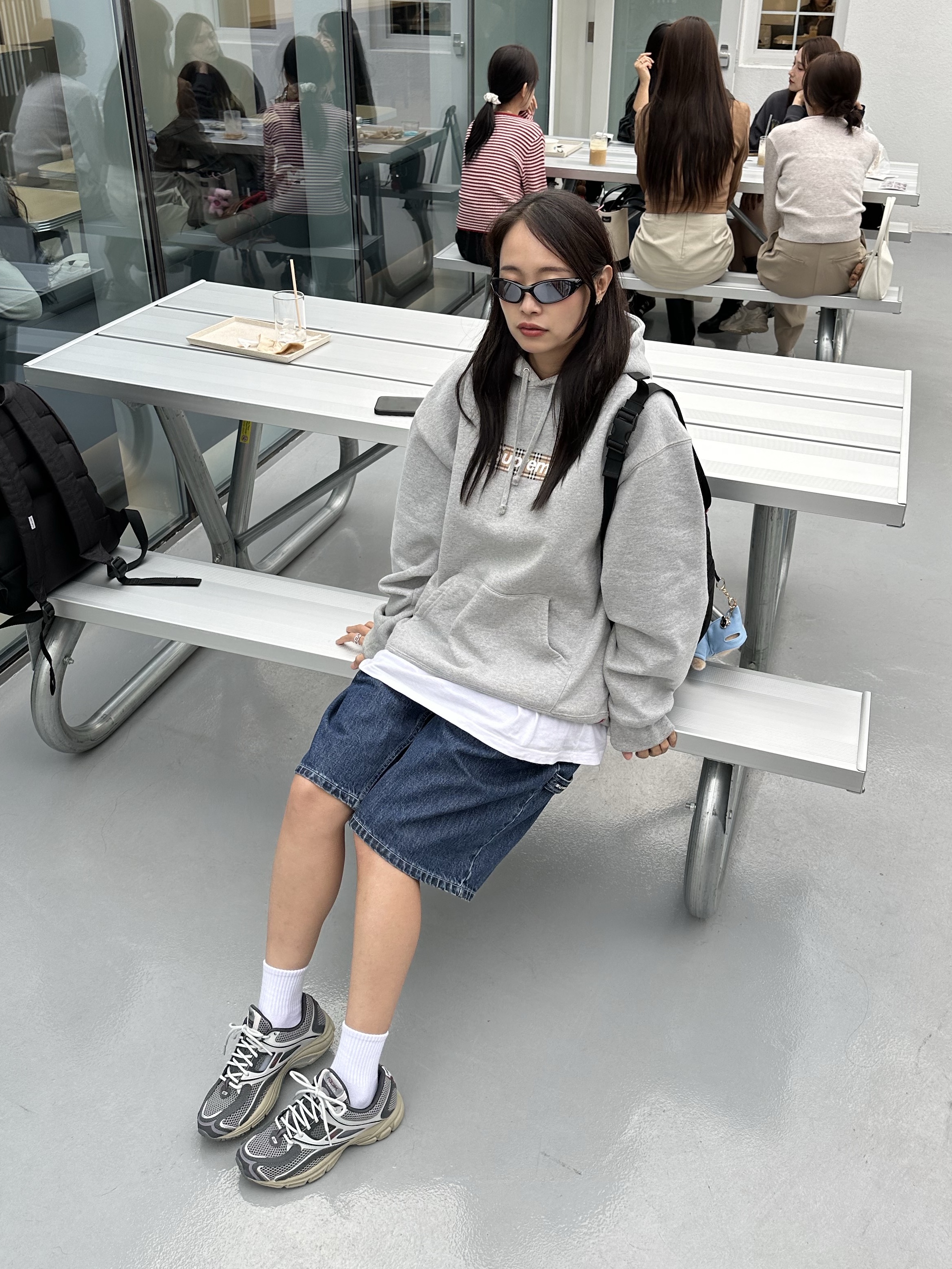 Reebok Trinity KFS Navy, Supreme x Burberry Box Logo Hooded Sweatshirt Heather Grey - 22SS 착용 스타일 - 2