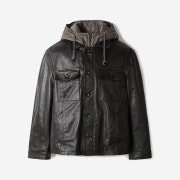 Series The Jack Leathers Hood Detachable Jacket Dark Brown