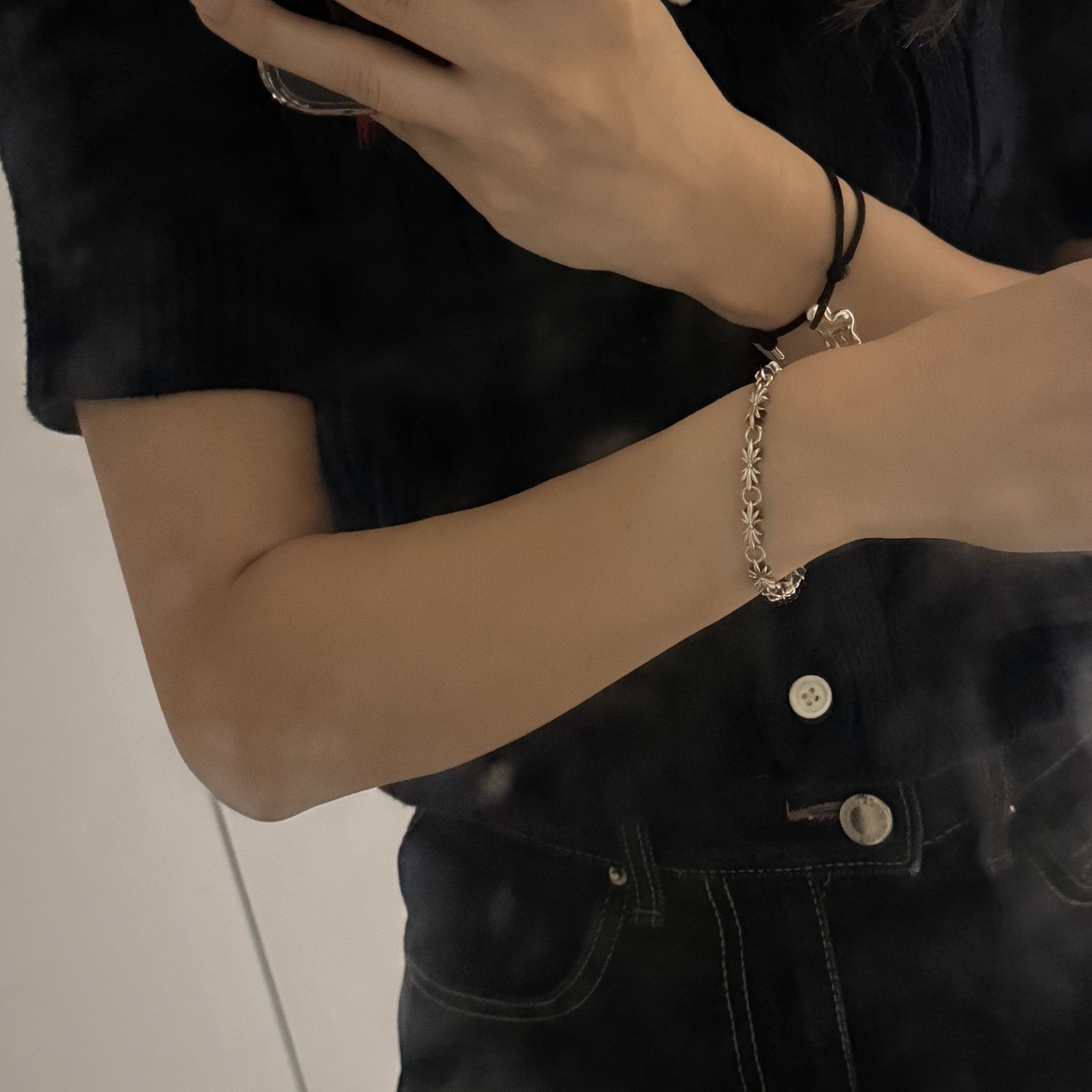 Scudo Bay Tree Bold Bracelet round Chain 착용 스타일
