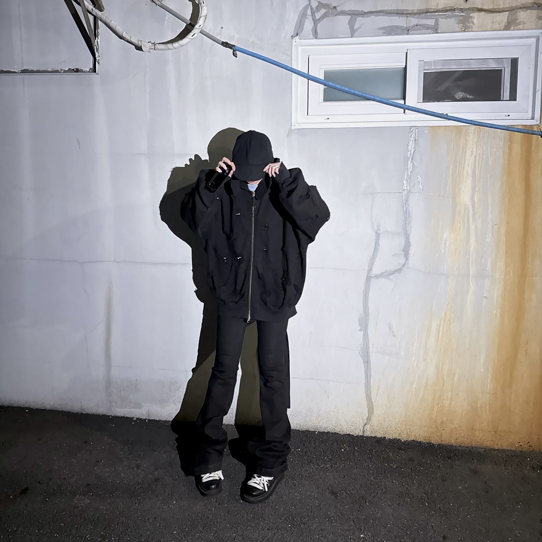 Undermycar Otter Oversized Damage-Washed Hood Zip-Up Sepia - 22FW 착용 스타일 - 1