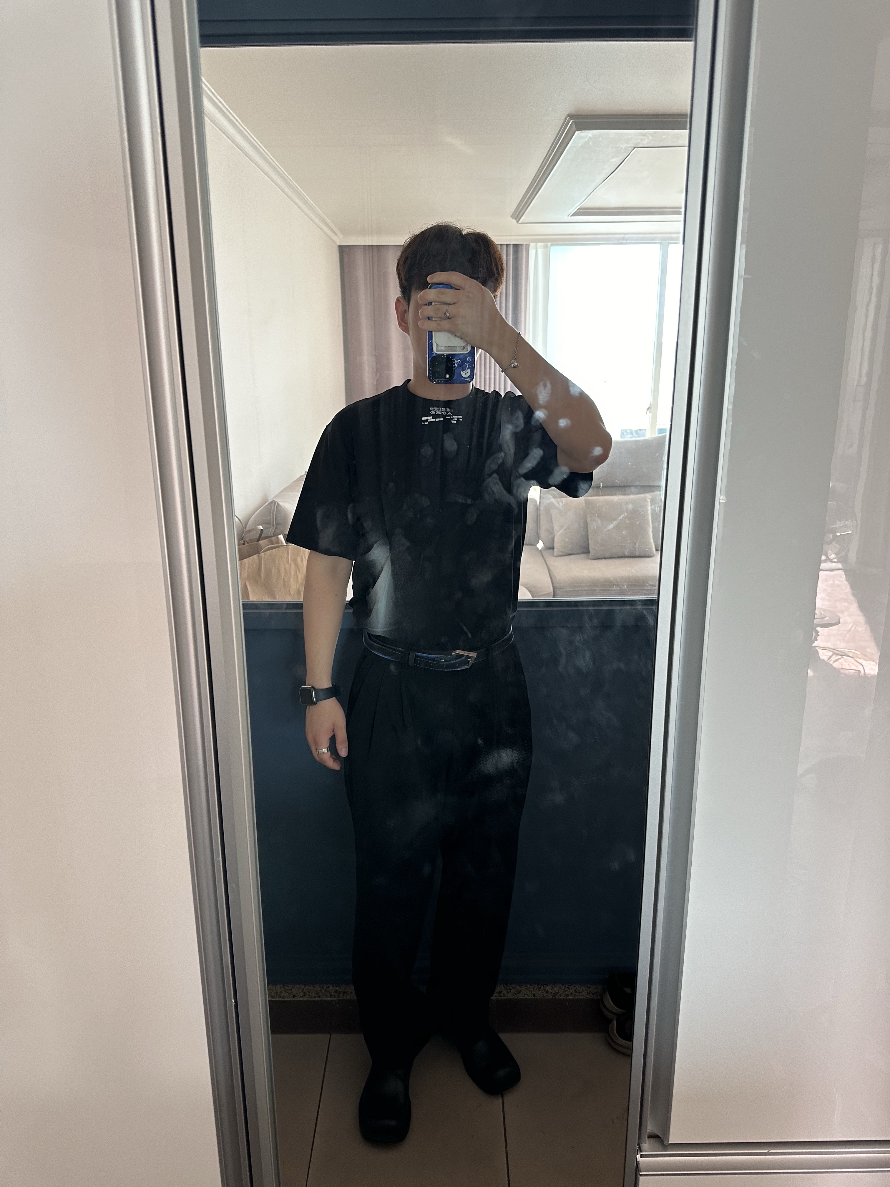 Ader Error Nowia T-Shirt Noir 착용 스타일