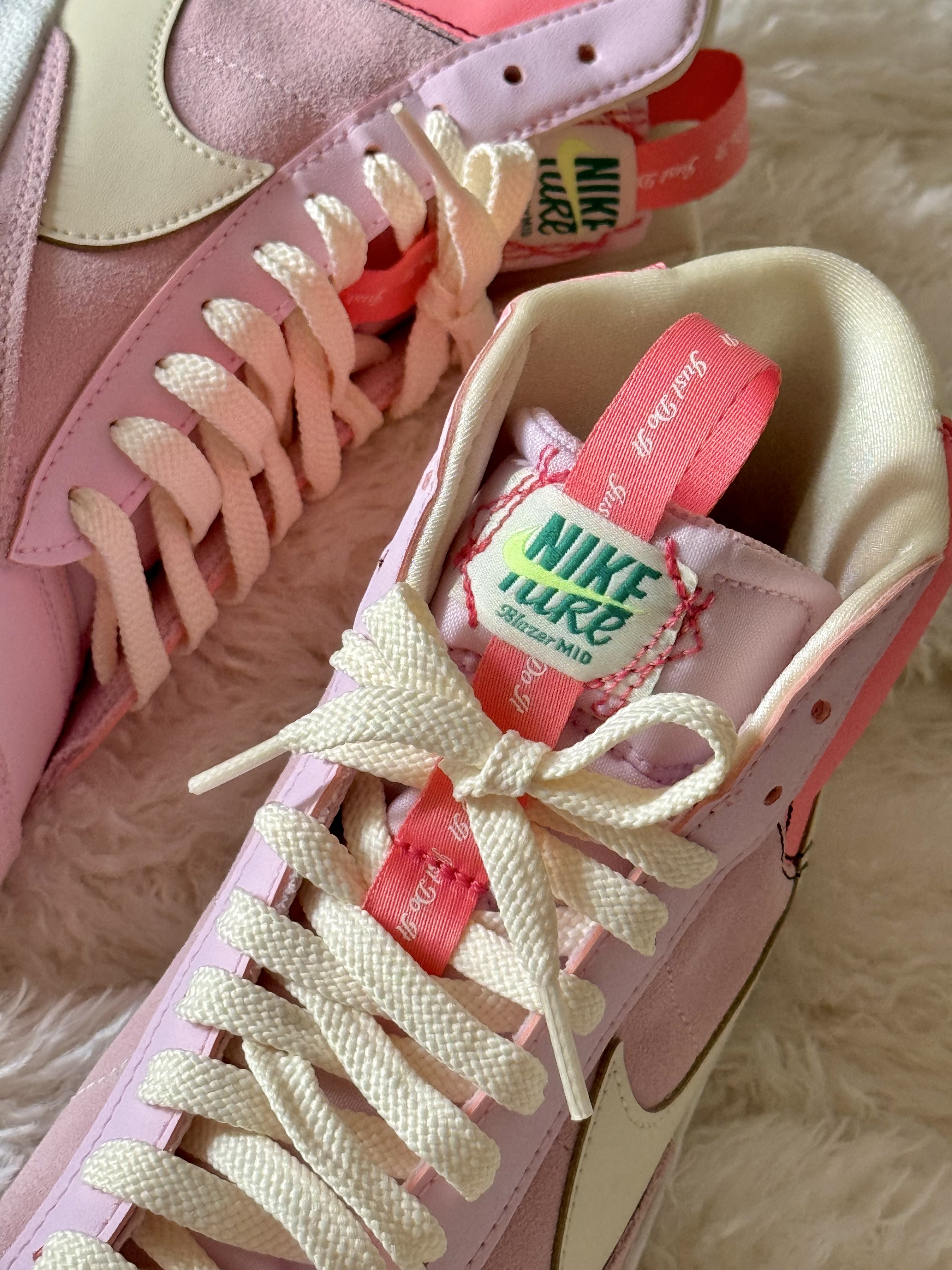 (GS) Nike Blazer Mid '77 SE D Pink Foam Coconut Milk 착용 스타일 - 5