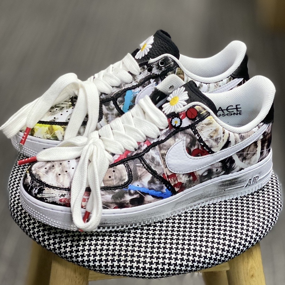 Nike x Peaceminusone Air Force 1 Low Para-Noise 3.0 Black and Multicolor, Nike x Peaceminusone Air Force 1 Low Para-Noise 착용 스타일 - 3