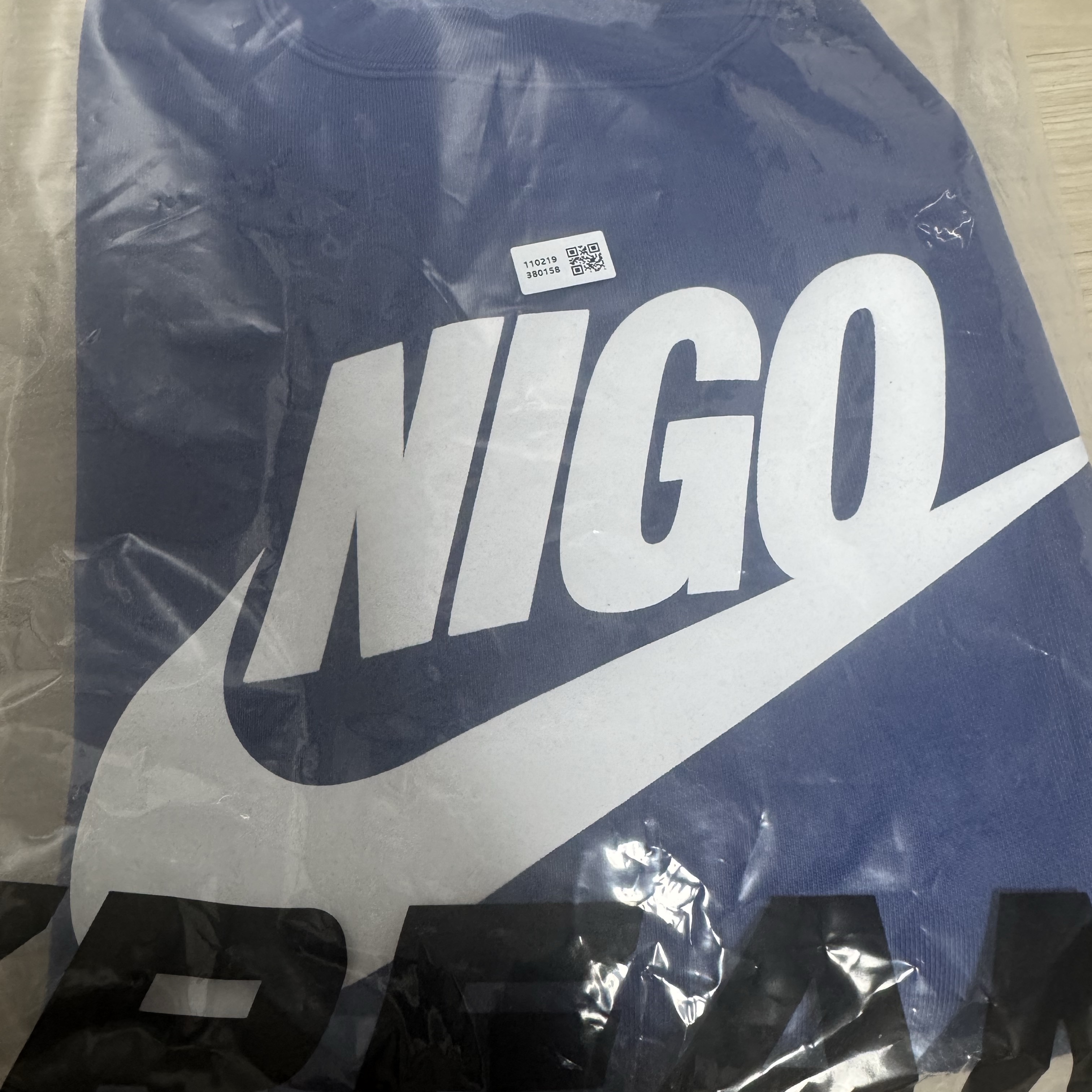 Nike x Nigo Fleece Crewneck Sweatshirt Blue Void (FV5941-492) 착용 스타일