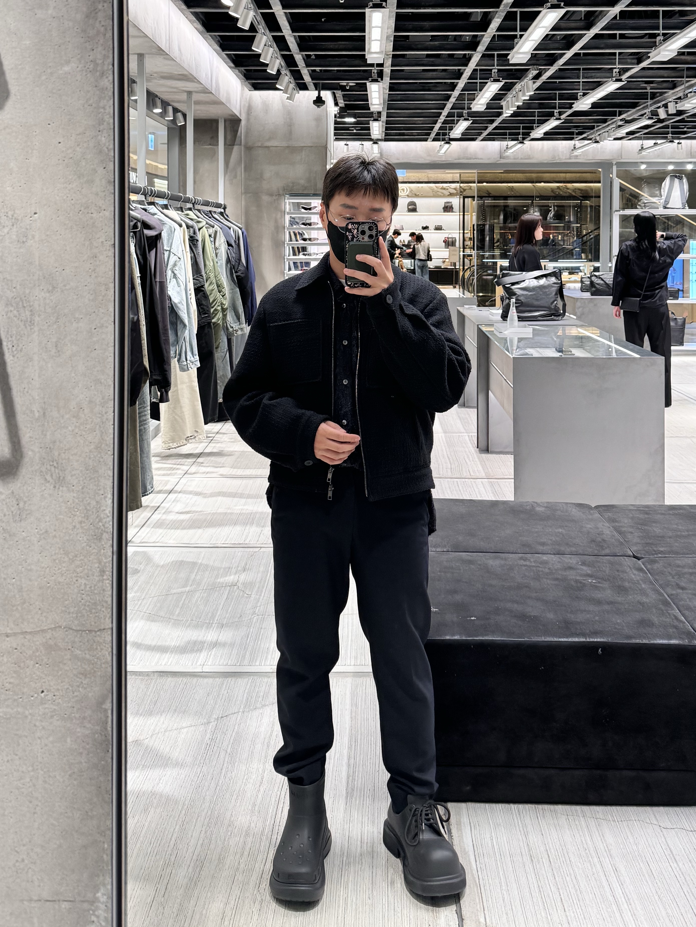 Balenciaga Steroid Derby Black, Wooyoungmi Tweed Jacket Black - 24SS 착용 스타일 - 4