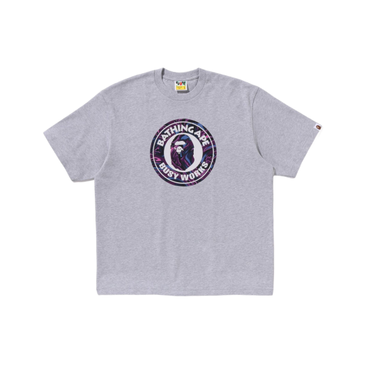 BAPE Marbling Camo Busy Works Relaxed Fit T-Shirt Grey