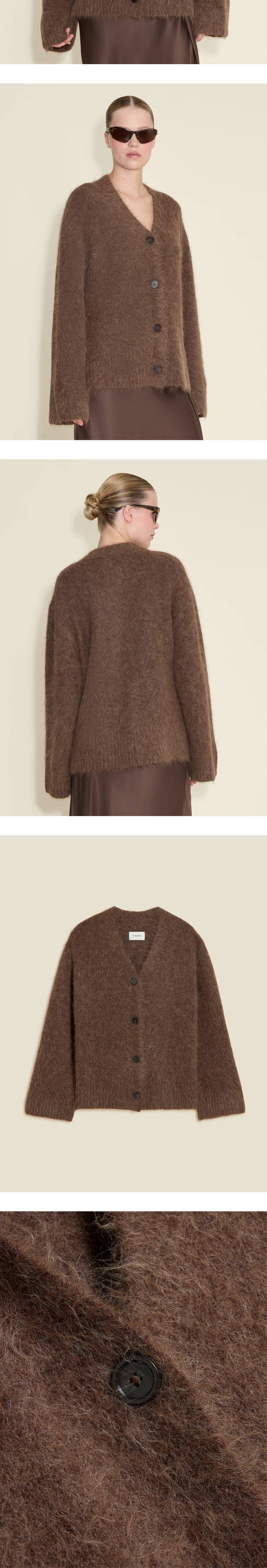 홀츠베일러 우먼 퓨어 플러피 가디건 다크 브라운 24FW Holzweiler KREAM