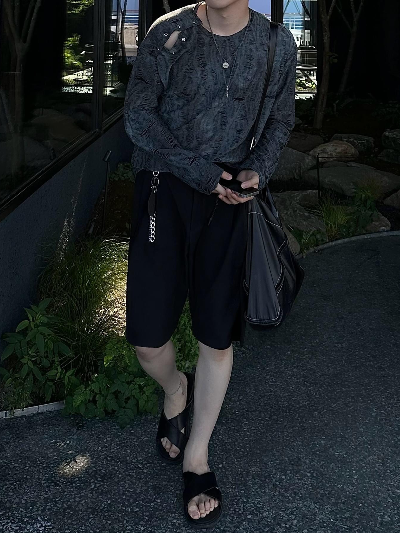 Matin Kim Big Coating Tote Bag Black 착용 스타일 - 6