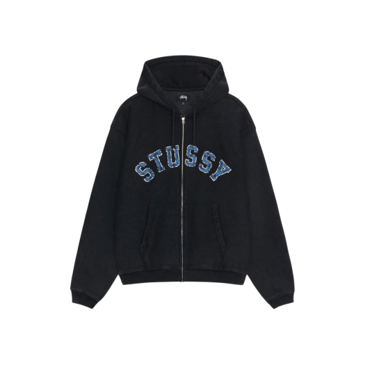 스투시 페이디드 그래픽 집 후드 워시드 블랙 | Stussy | KREAM