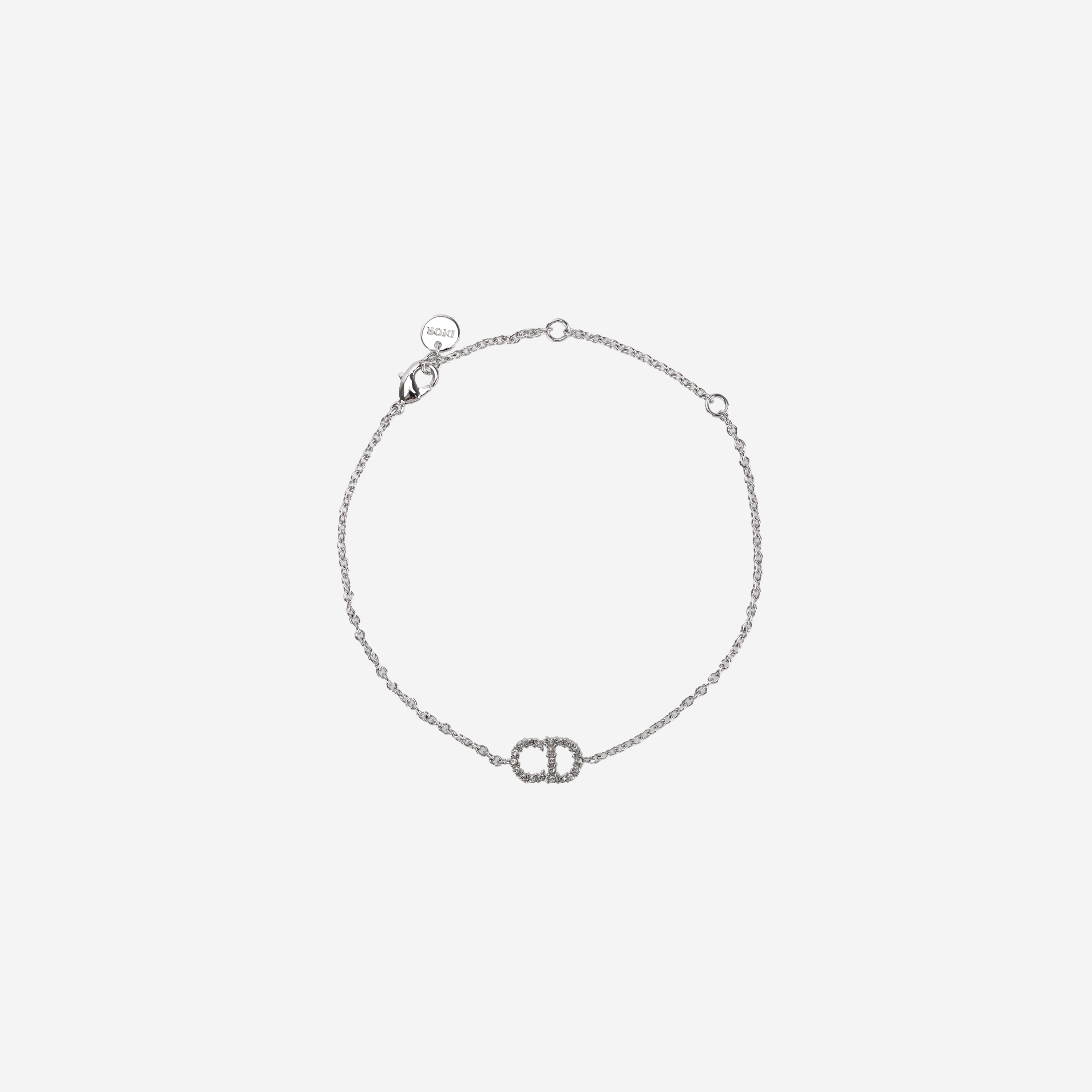 Dior Clair D Lune Bracelet Silver Finish Metal & White Crystals