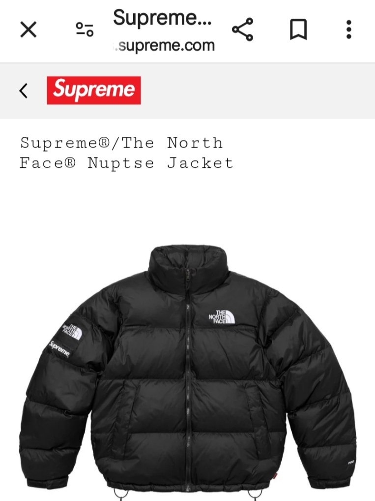 Supreme x The North Face Split Nuptse Jacket Black - 24SS 착용 스타일 - 1