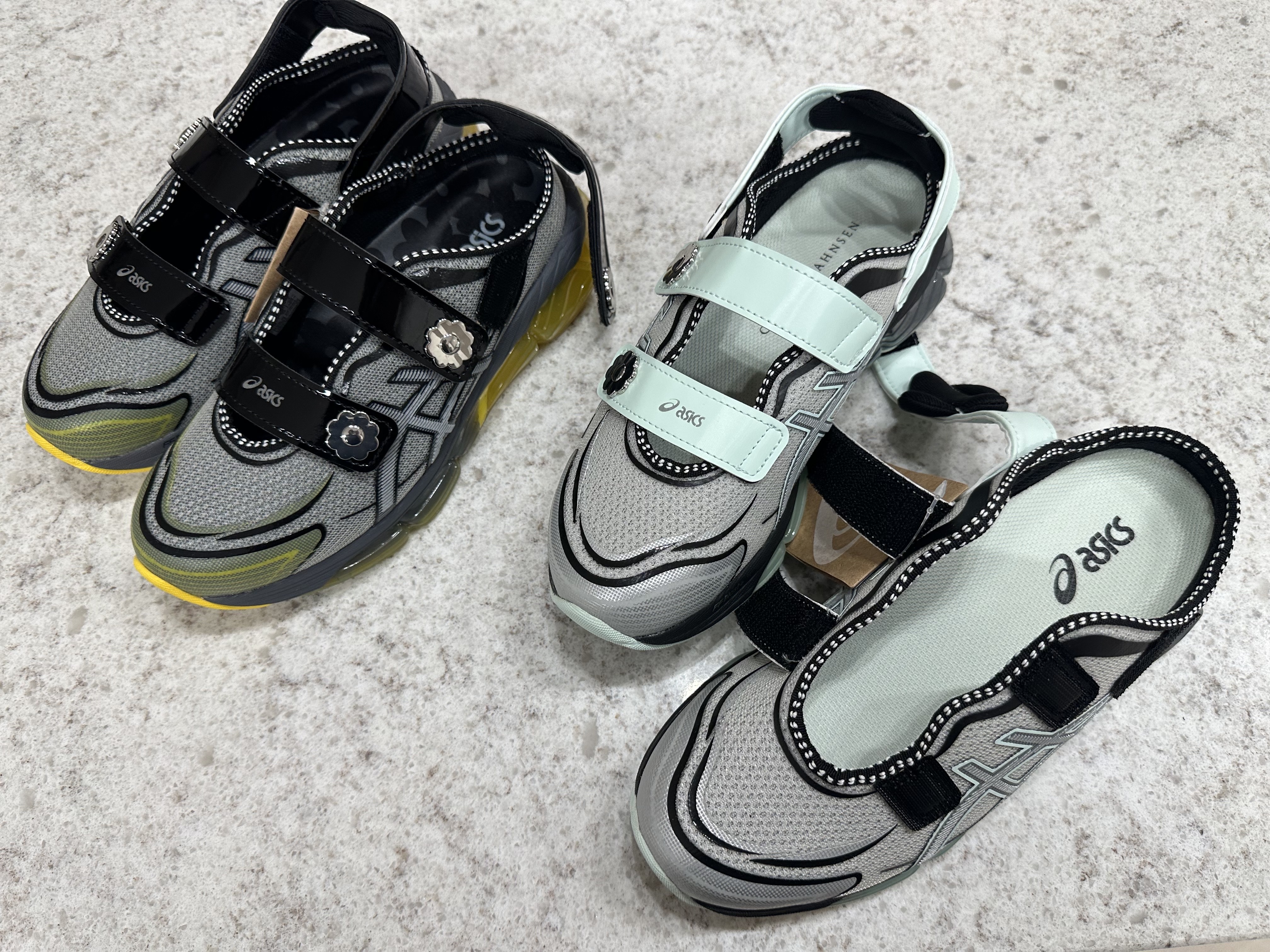 Asics x Cecilie Bahnsen Gel-Quantum 360 VIII Grey Yellow, Asics x Cecilie Bahnsen Gel-Quantum 360 VIII Silver Mint 착용 스타일 - 4