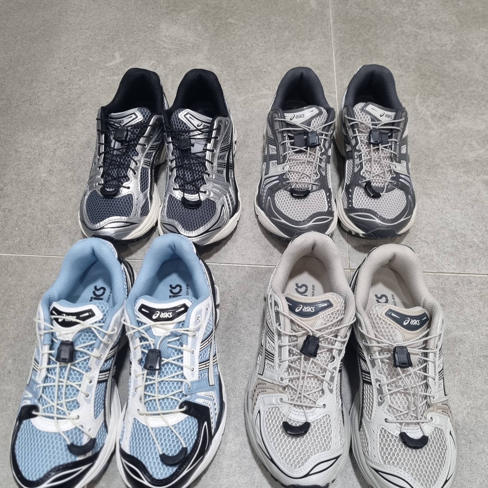 Asics Unlimited Gel-Kayano 14 Oyster Grey Clay Grey 착용 스타일 - 3