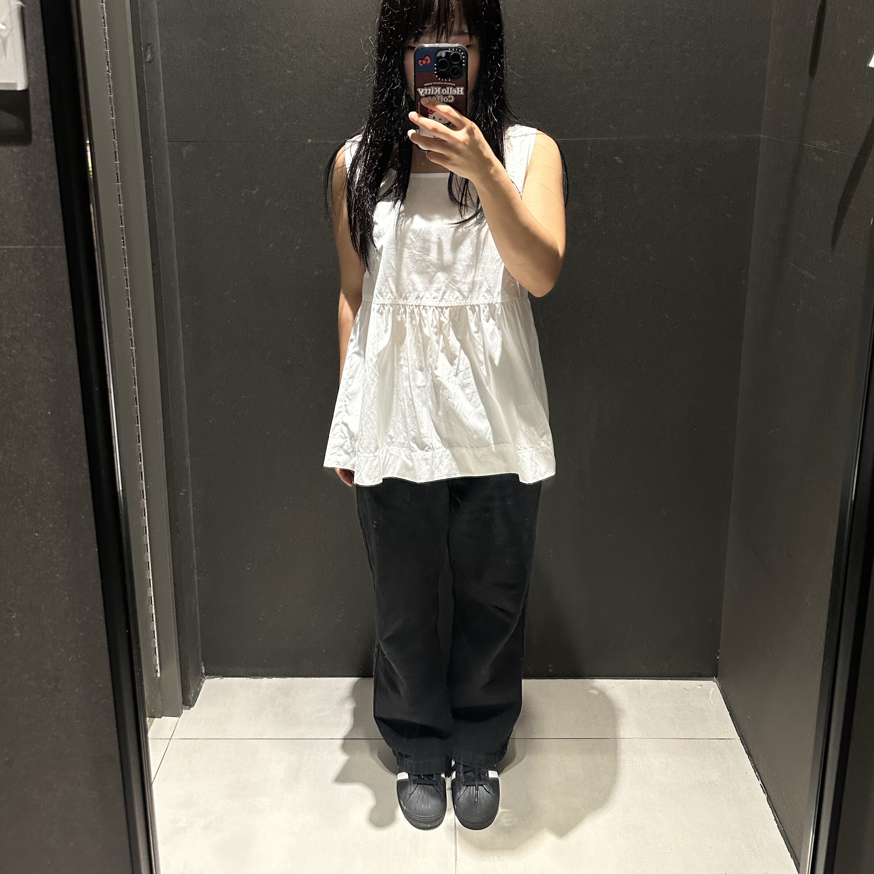 Adidas Superstar Core Black White 착용 스타일