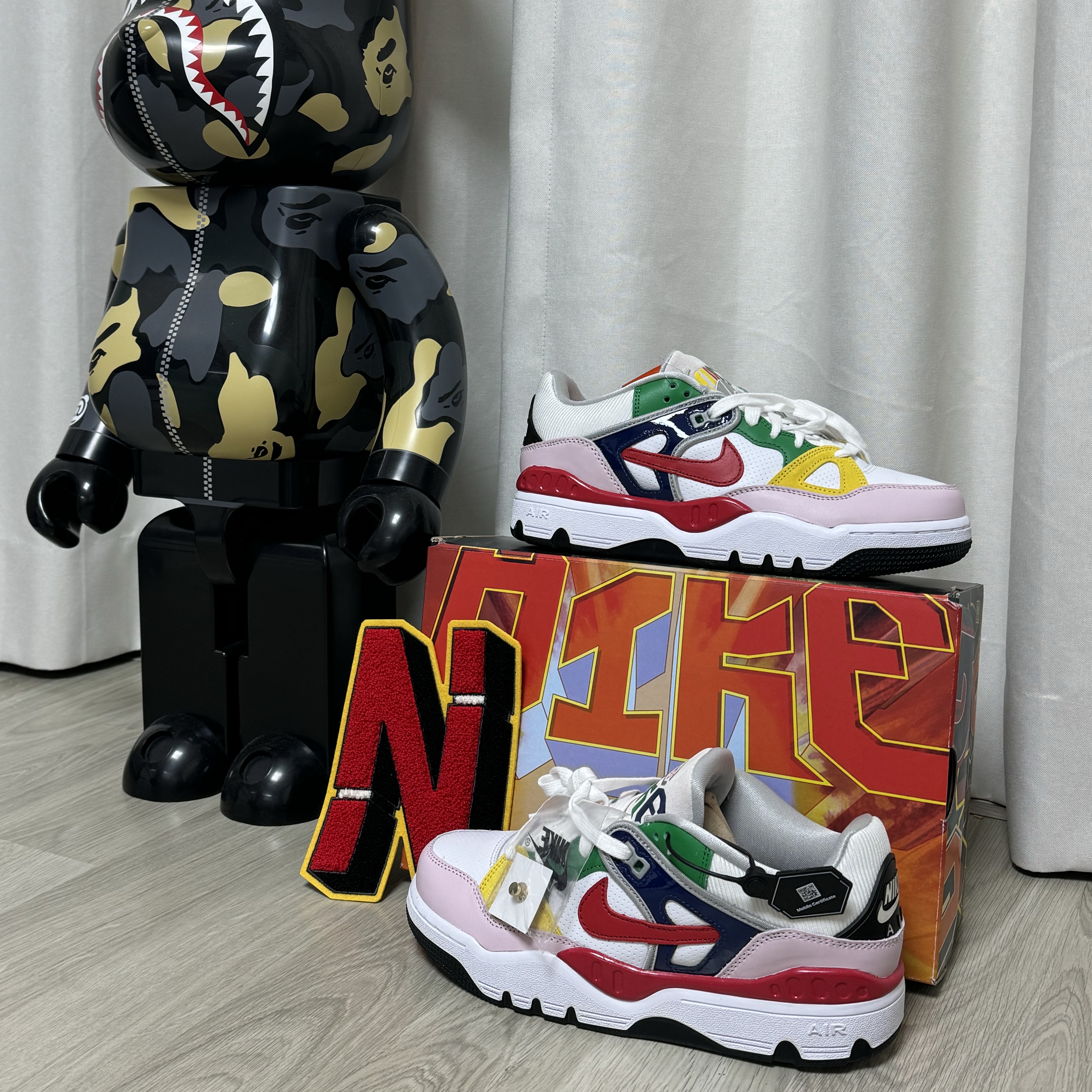 Nike x Nigo Air Force 3 Low SP Blue Void and Tour Yellow 착용 스타일 - 2