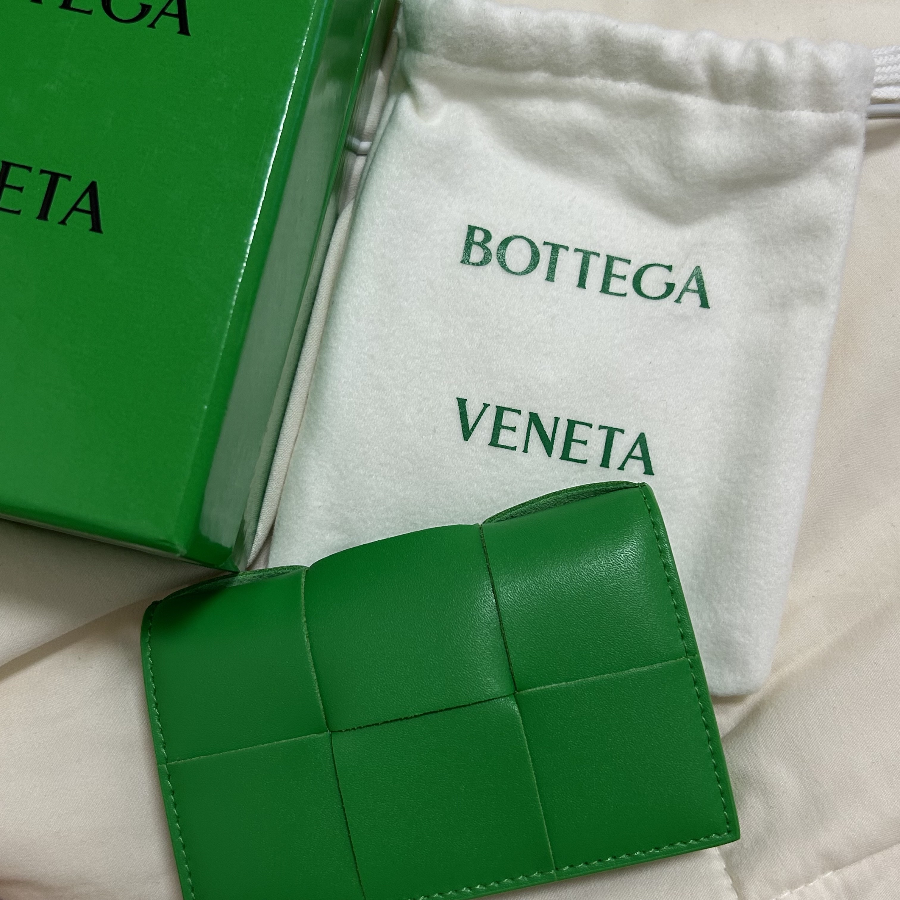 Bottega Veneta Flap Card Case Parakeet 착용 스타일