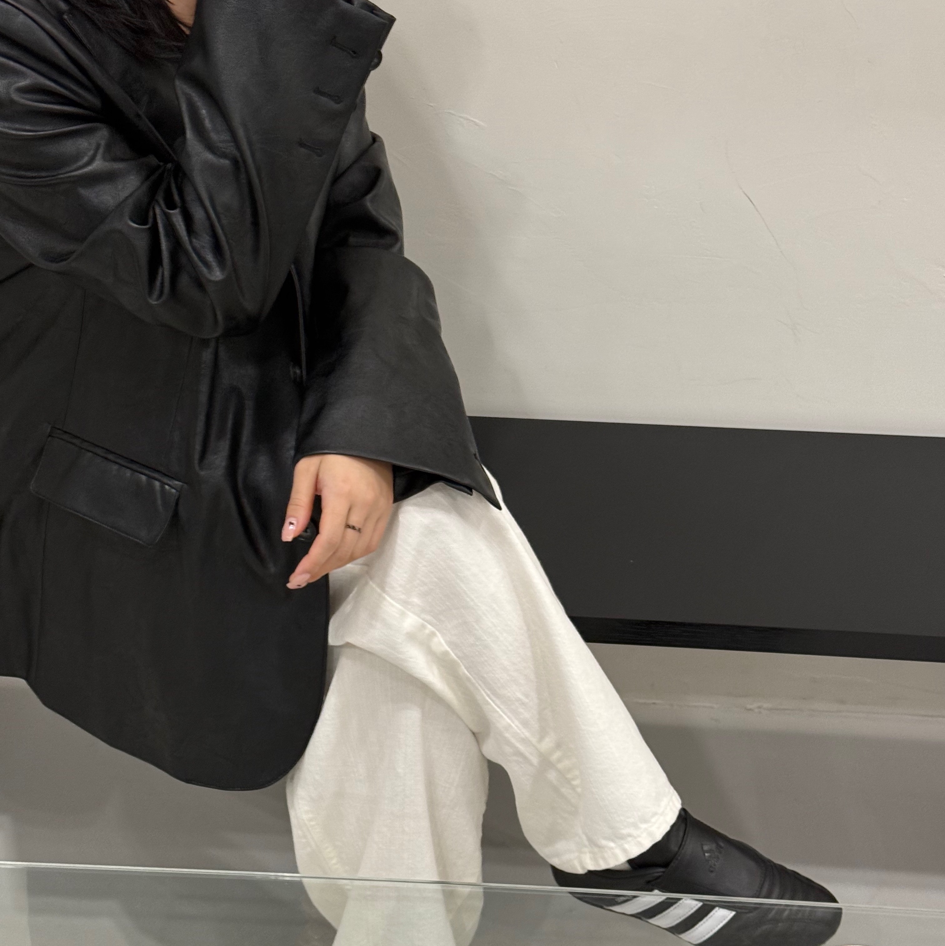 (W) Adidas Taekwondo Core Black Cloud White 착용 스타일
