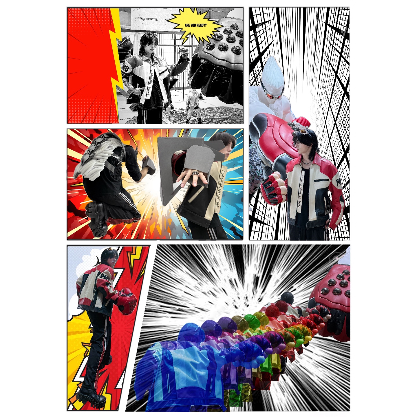 Gentle Monster x Tekken 8 Inferno CS1 Silver Red, Balenciaga Bulldozer Lace-Up Boot Black 착용 스타일 - 5