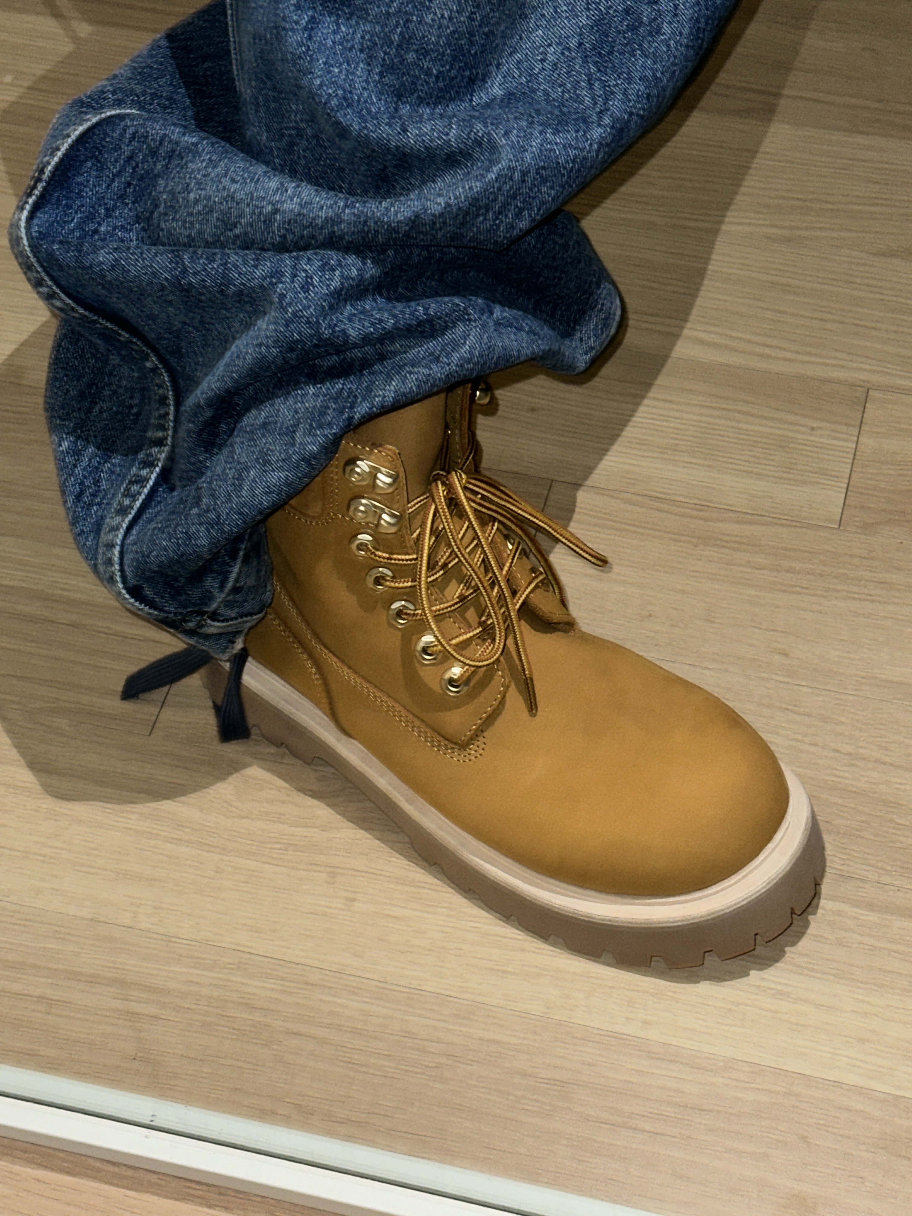 Nonnod Double pocket Japanese Denim Mid Blue 착용 스타일 - 4