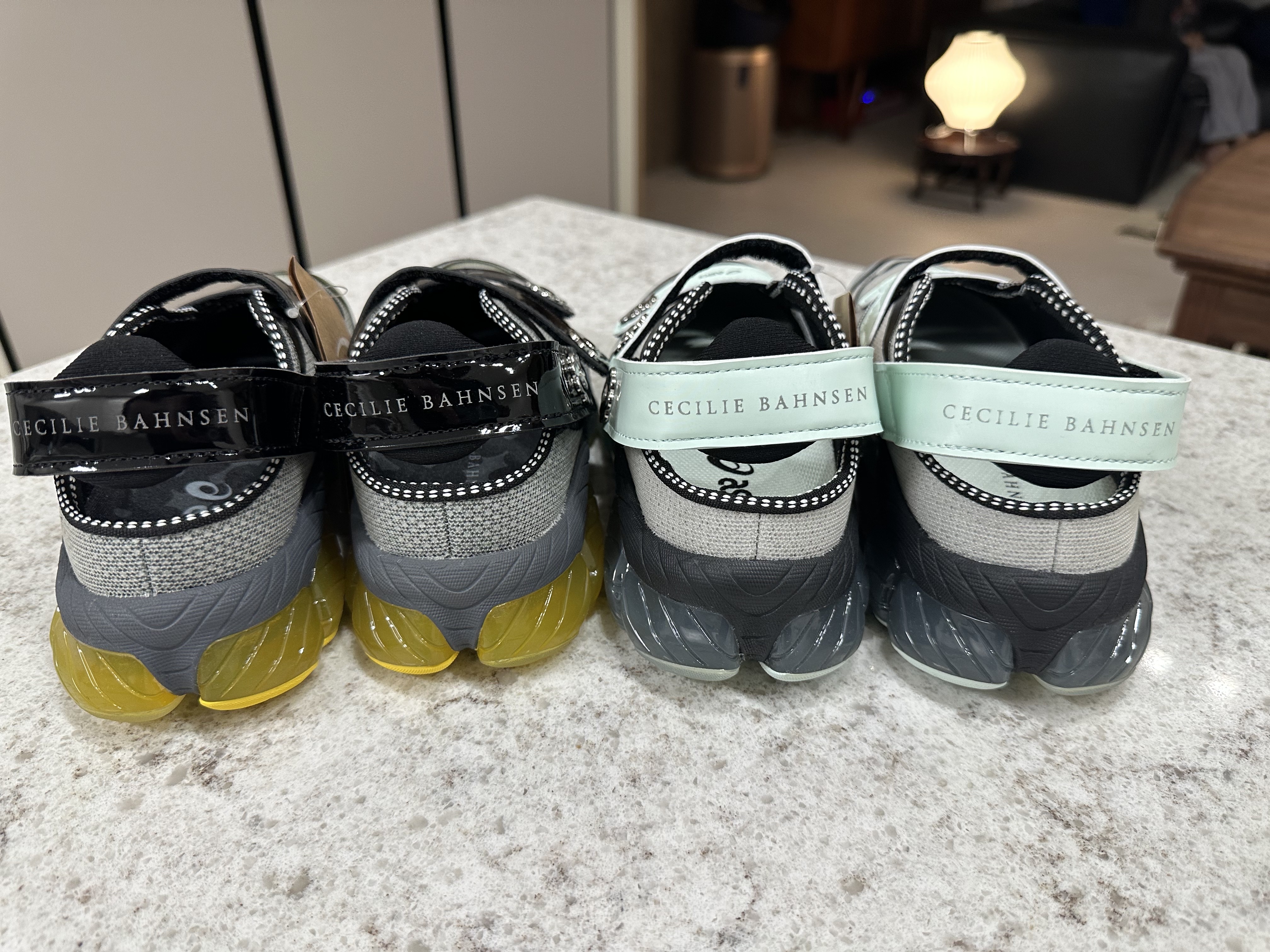Asics x Cecilie Bahnsen Gel-Quantum 360 VIII Grey Yellow, Asics x Cecilie Bahnsen Gel-Quantum 360 VIII Silver Mint 착용 스타일 - 5