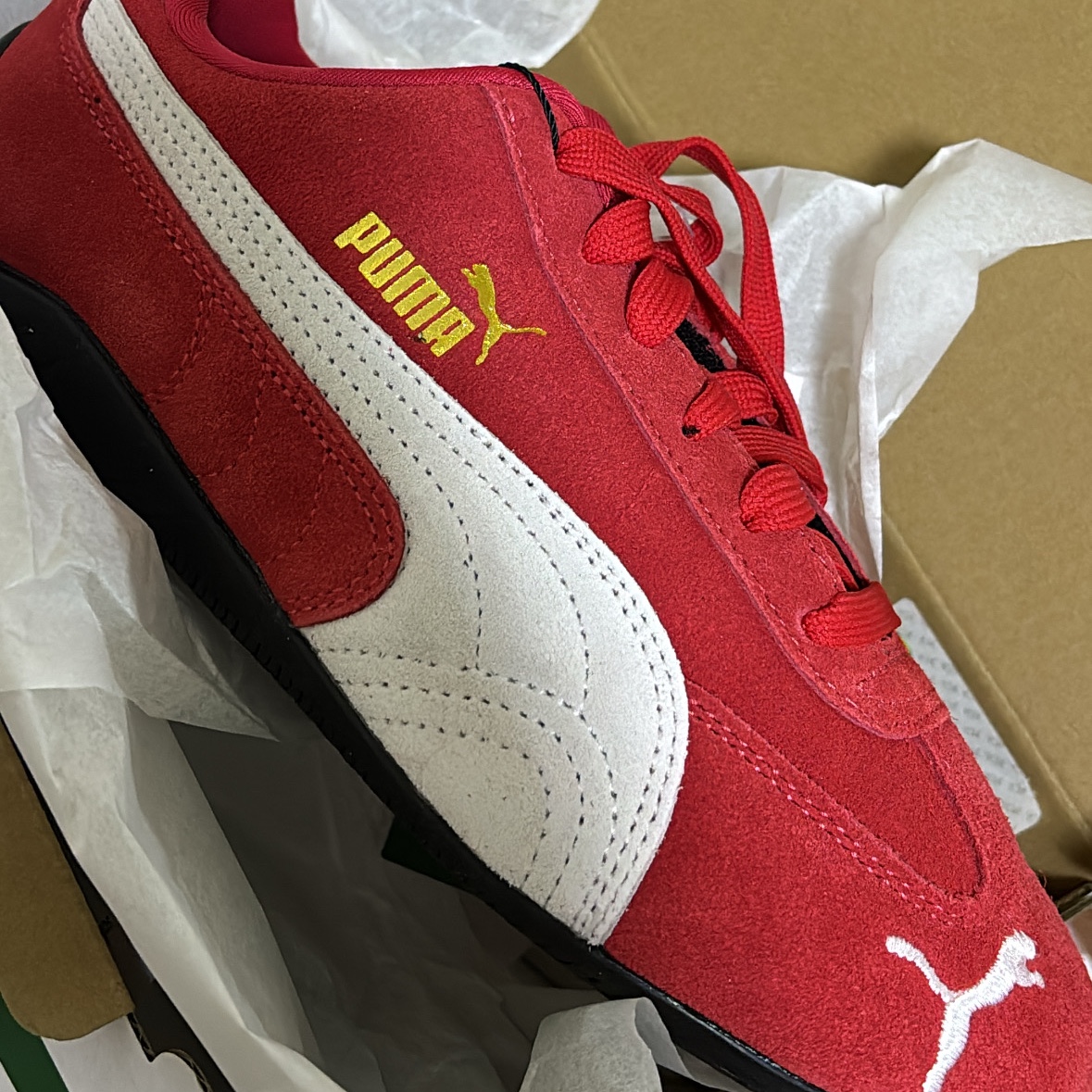 Puma Speedcat OG Red White 착용 스타일 - 1