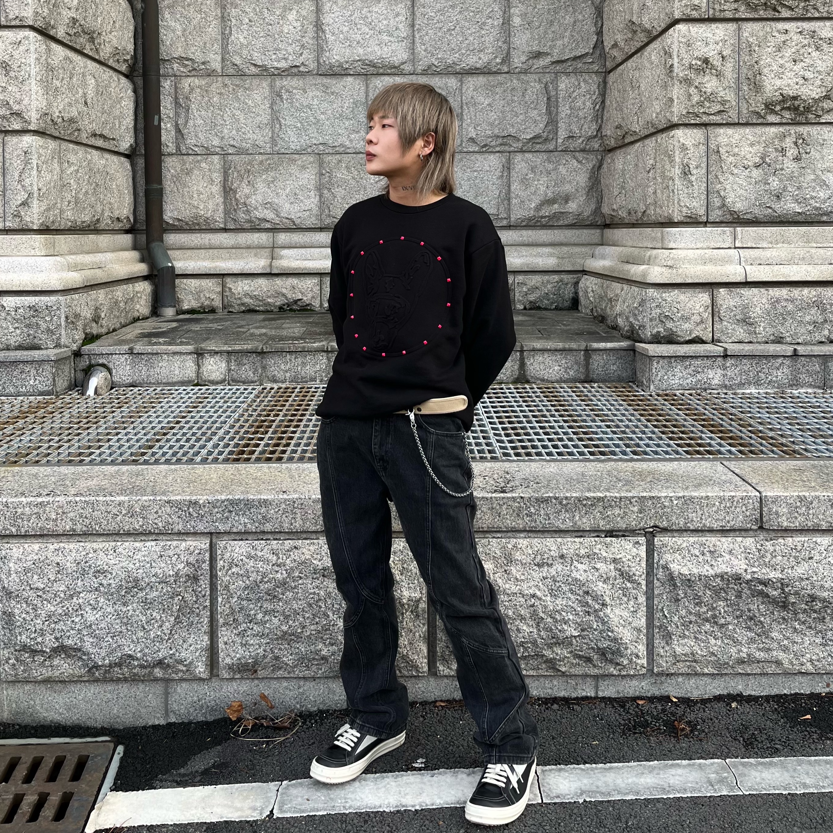Rick Owens Lido Vintage Sneakers Black Milk 착용 스타일 - 1