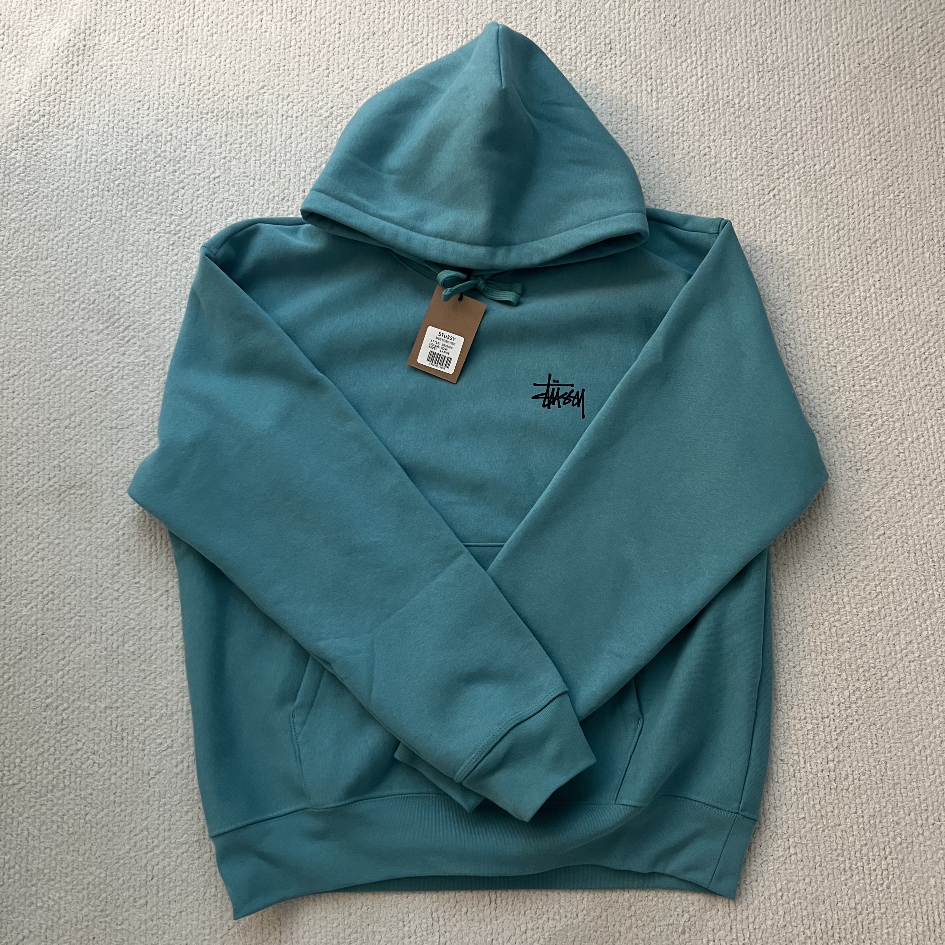 Stussy Basic Stussy Hoodie Ocean 2024 착용 스타일 - 3