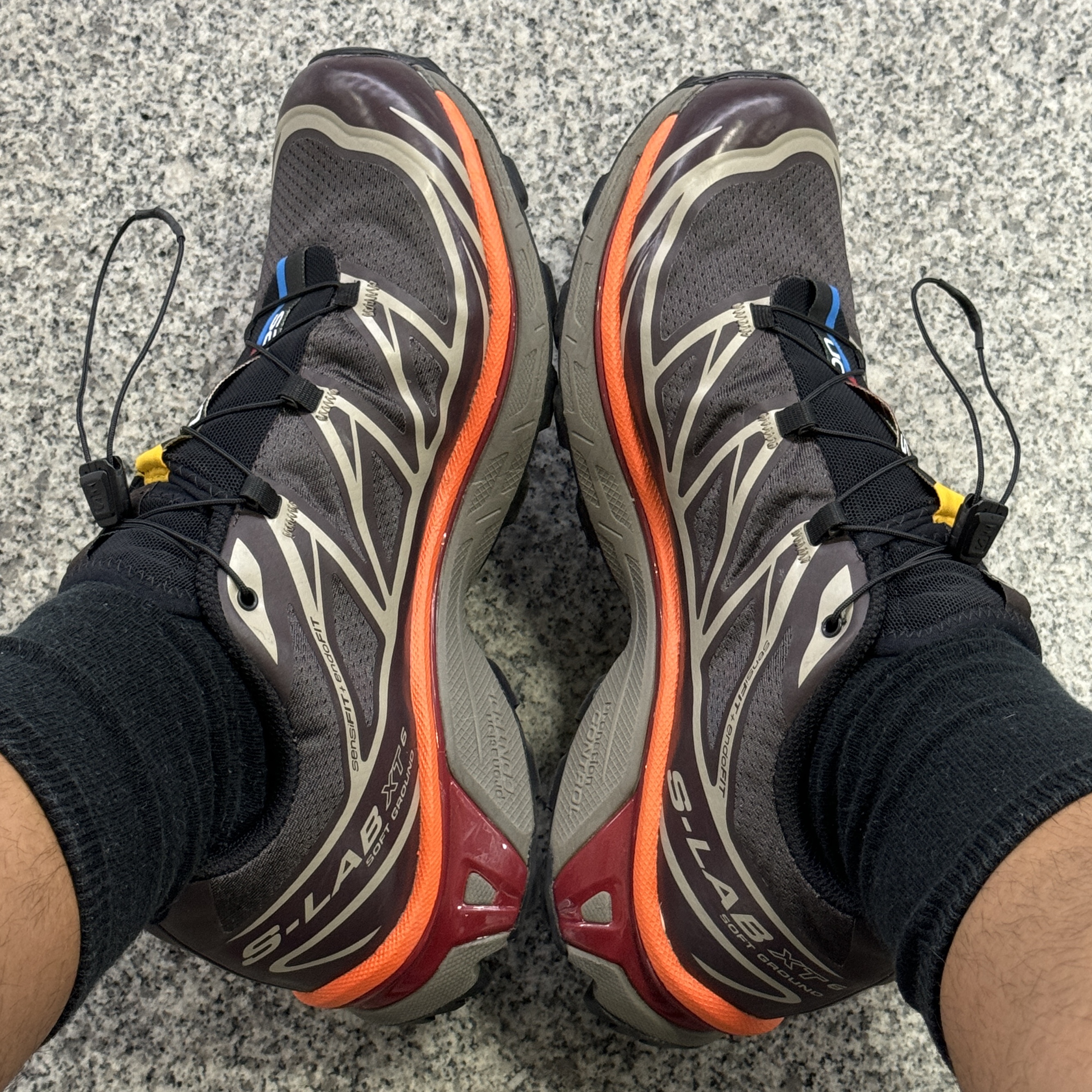 Salomon XT-6 ADV Shale Chocolate Plum 착용 스타일