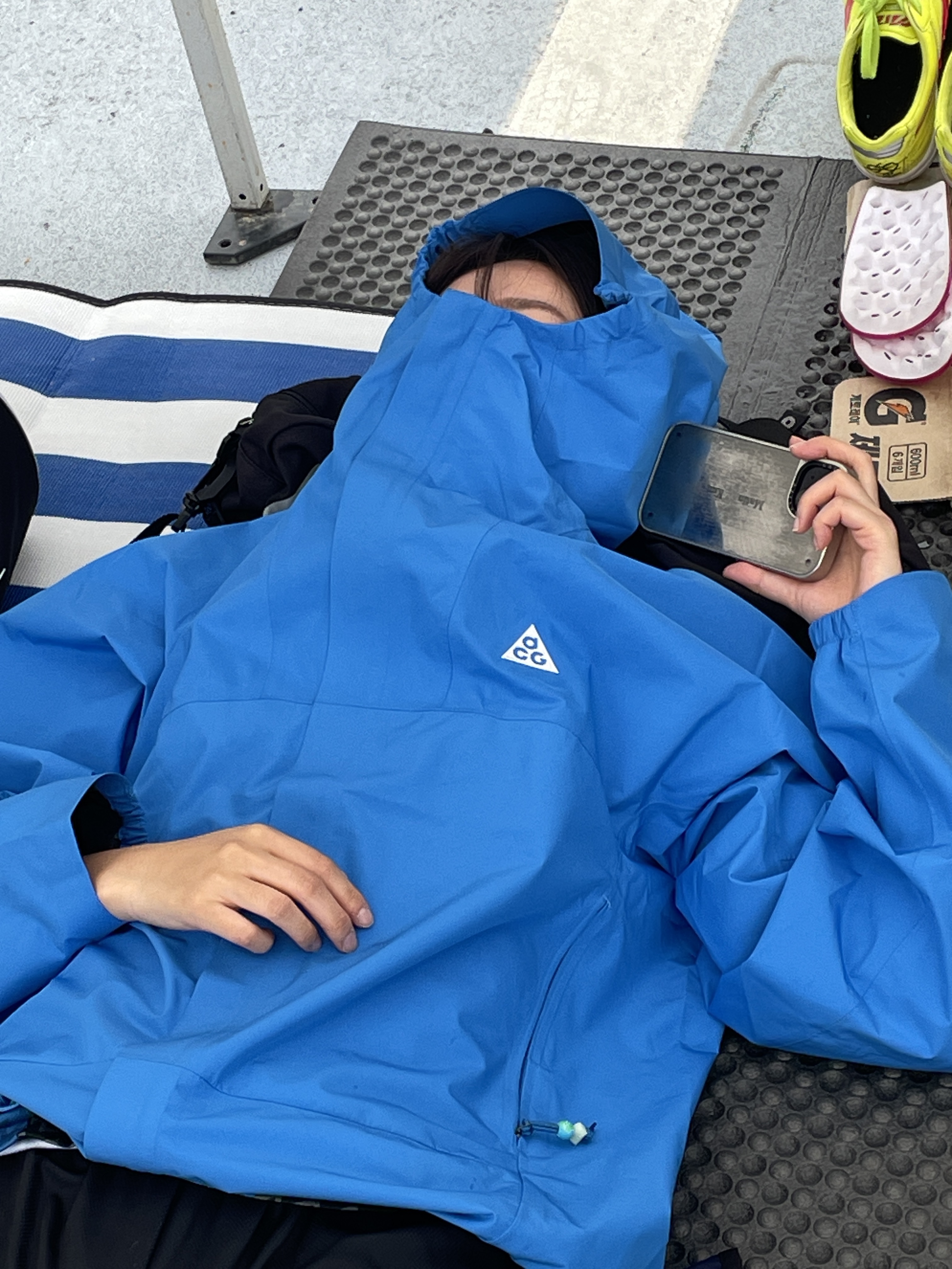 Nike ACG Storm-Fit ADV Cascade Rains Full Zip Jacket Light Photo Blue Summit White - Asia 착용 스타일 - 1