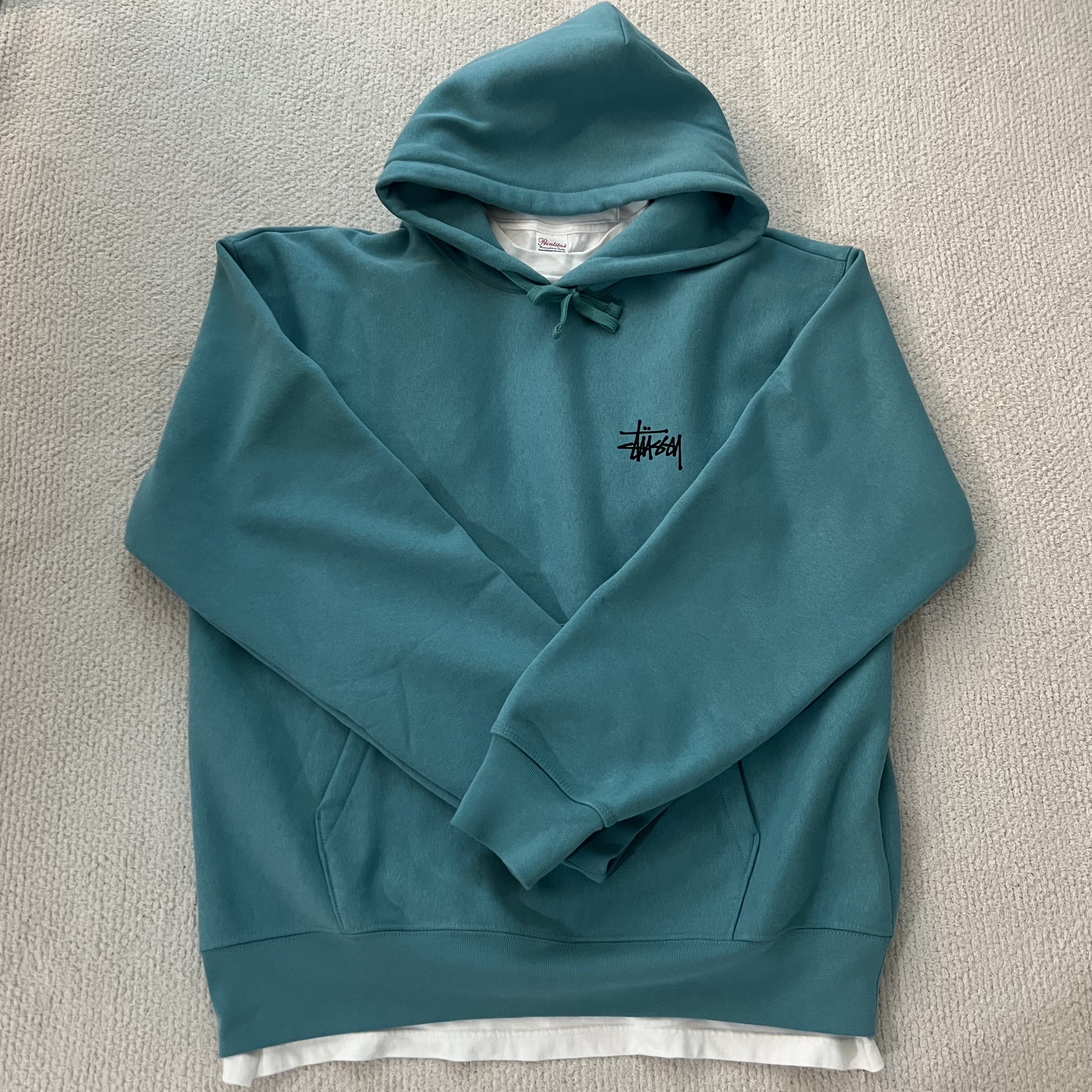 Stussy Basic Stussy Hoodie Ocean 2024 착용 스타일 - 6