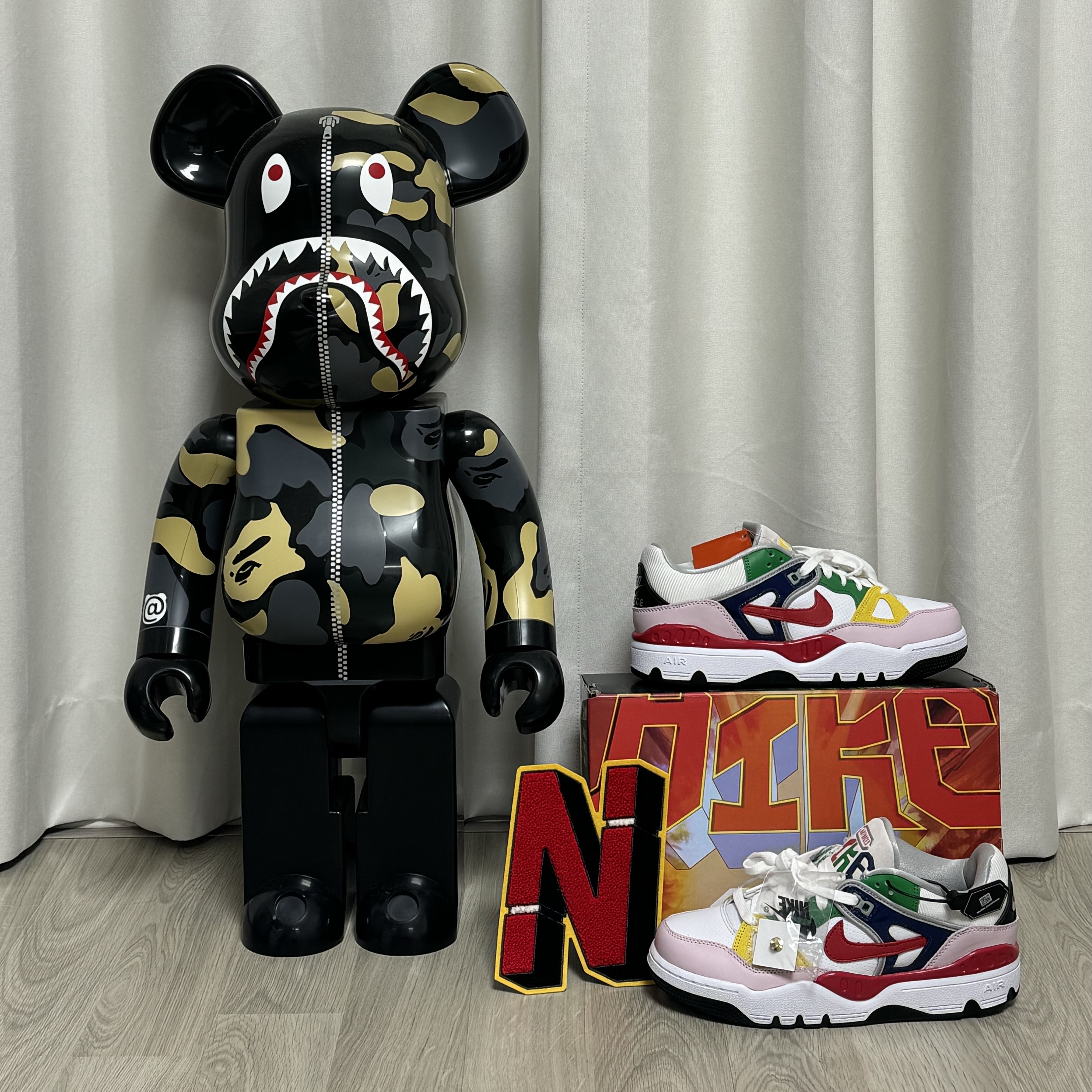 Nike x Nigo Air Force 3 Low SP Blue Void and Tour Yellow 착용 스타일 - 1