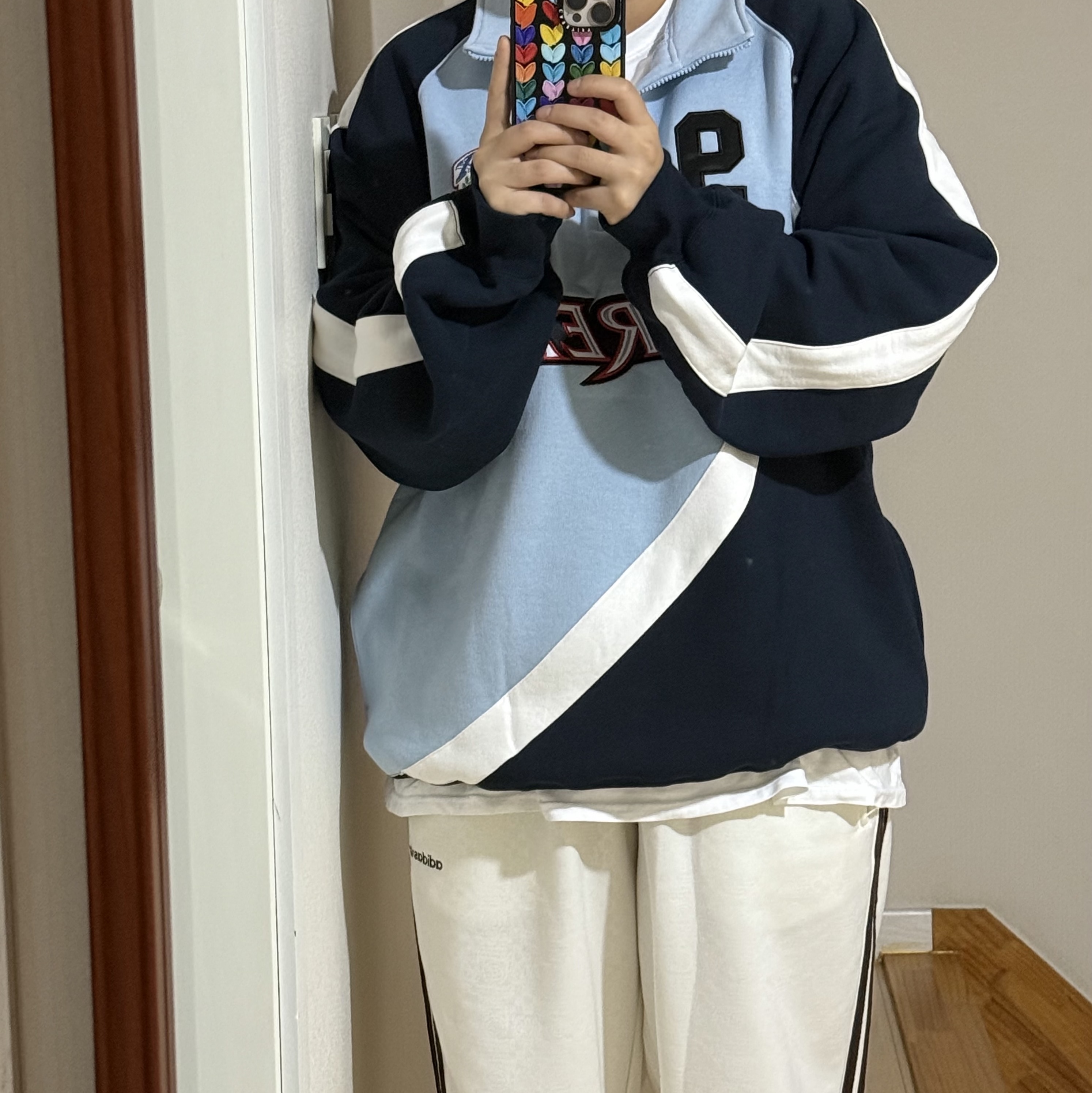 Supreme Equipe Half Zip Sweatshirt Light Blue - 24SS 착용 스타일