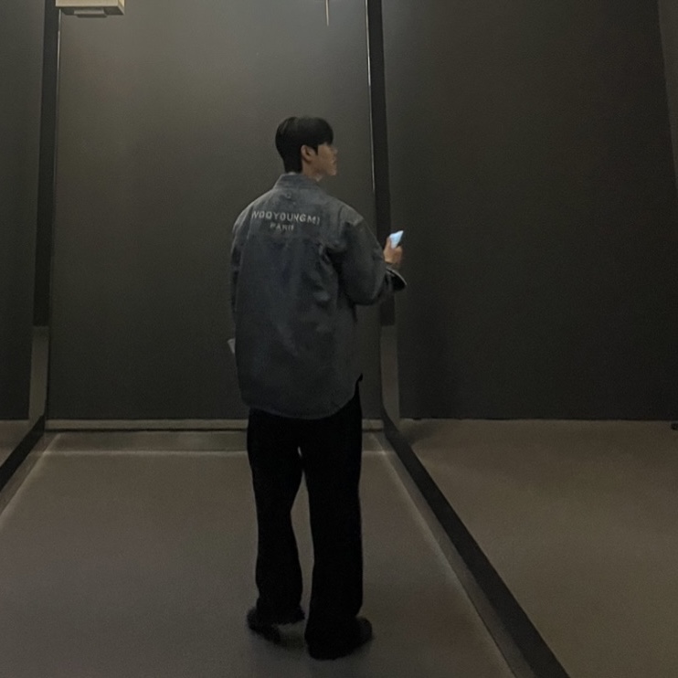 Wooyoungmi Denim Back Logo Shirt Blue - 24FW 착용 스타일
