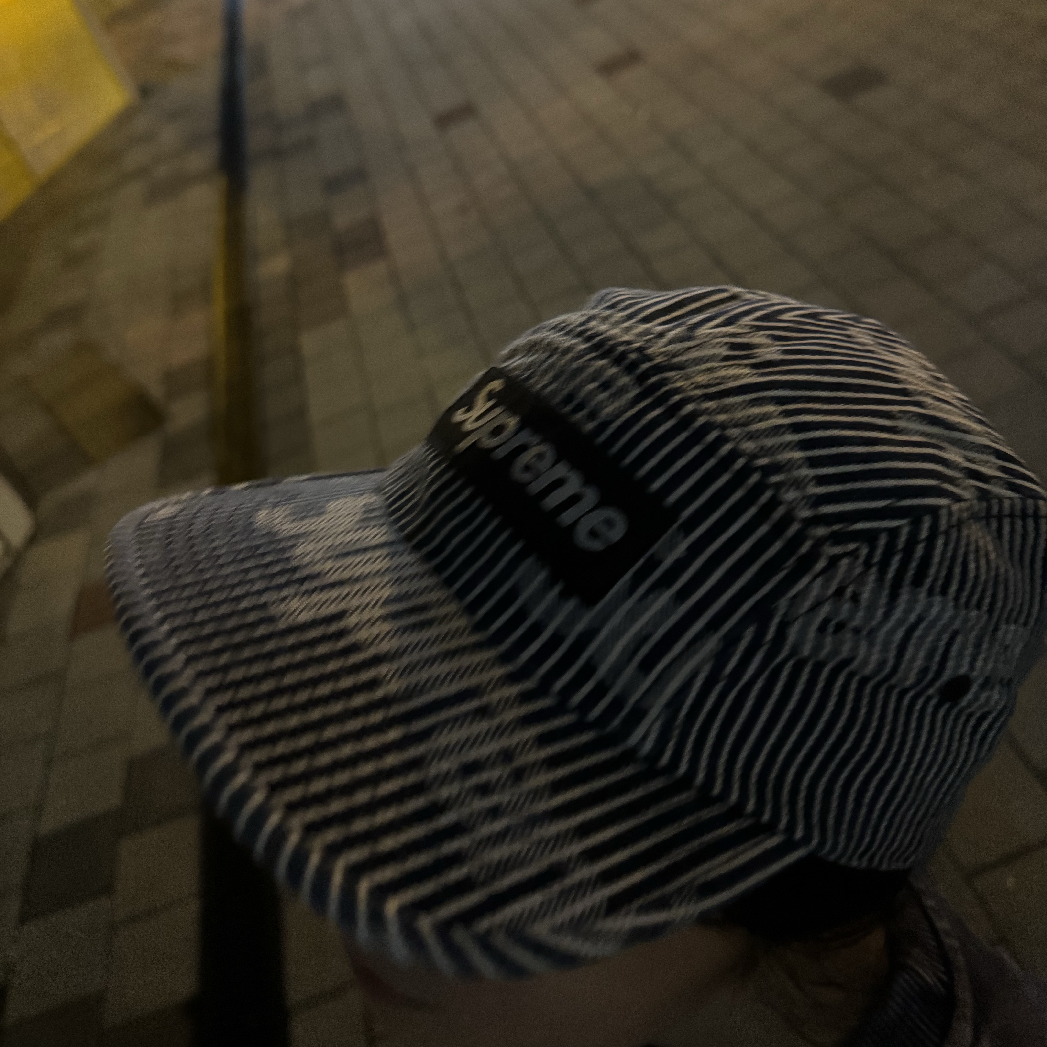 Supreme Denim Camp Cap Stripe - 24SS 착용 스타일