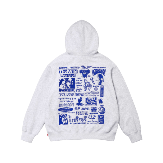 Supreme Wild Embroidered Hooded Sweatshirt Ash Grey - 24FW