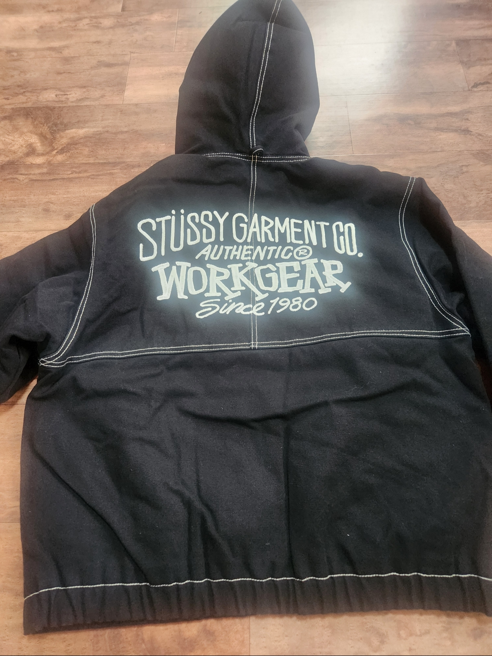 Stussy Work Jacket Contrast Stitch Black 착용 스타일 - 2