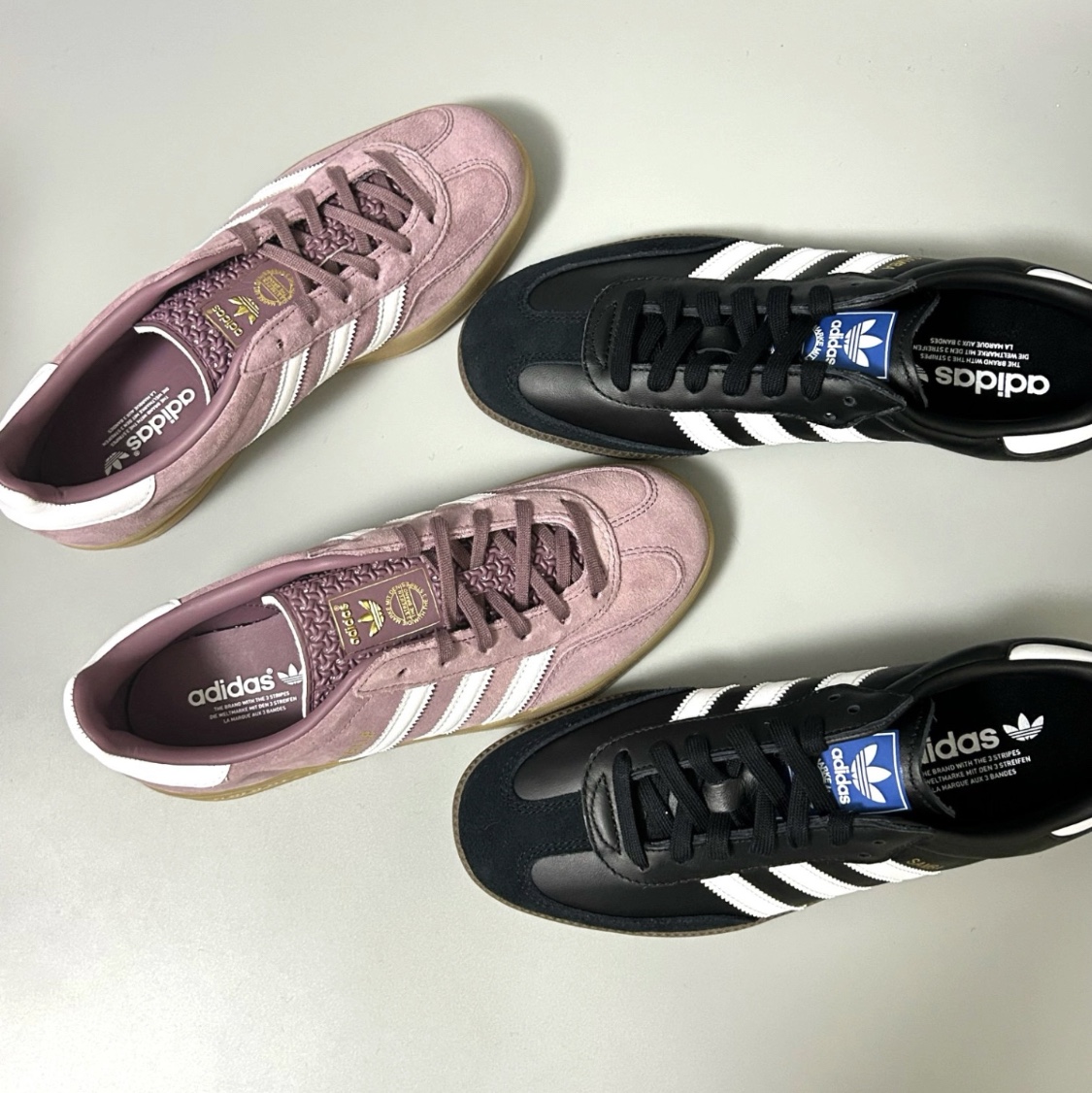 (W) Adidas Gazelle Indoor Shadow Fig Cloud White 착용 스타일 - 1