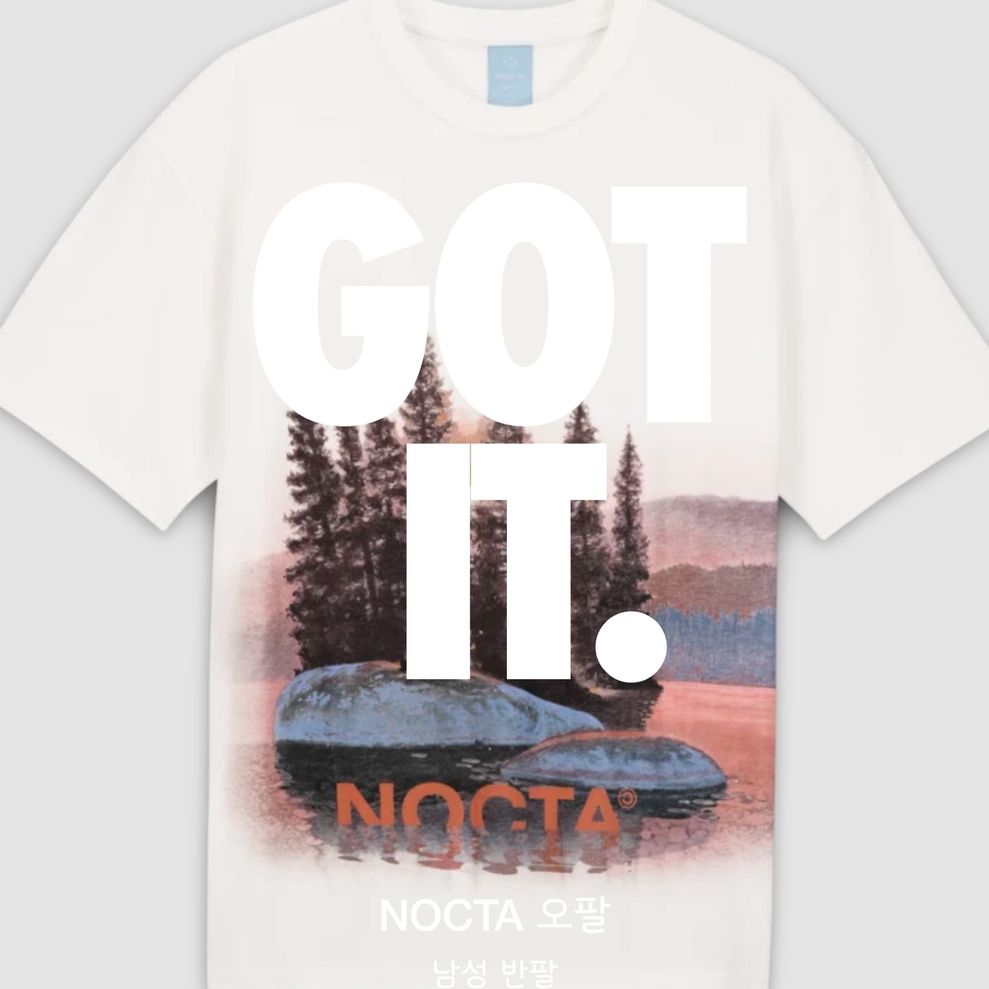Nike x Drake Nocta Opal Reels Tee White (FV7865-100), Nike Clogposite Black and Metallic Gold 착용 스타일 - 2