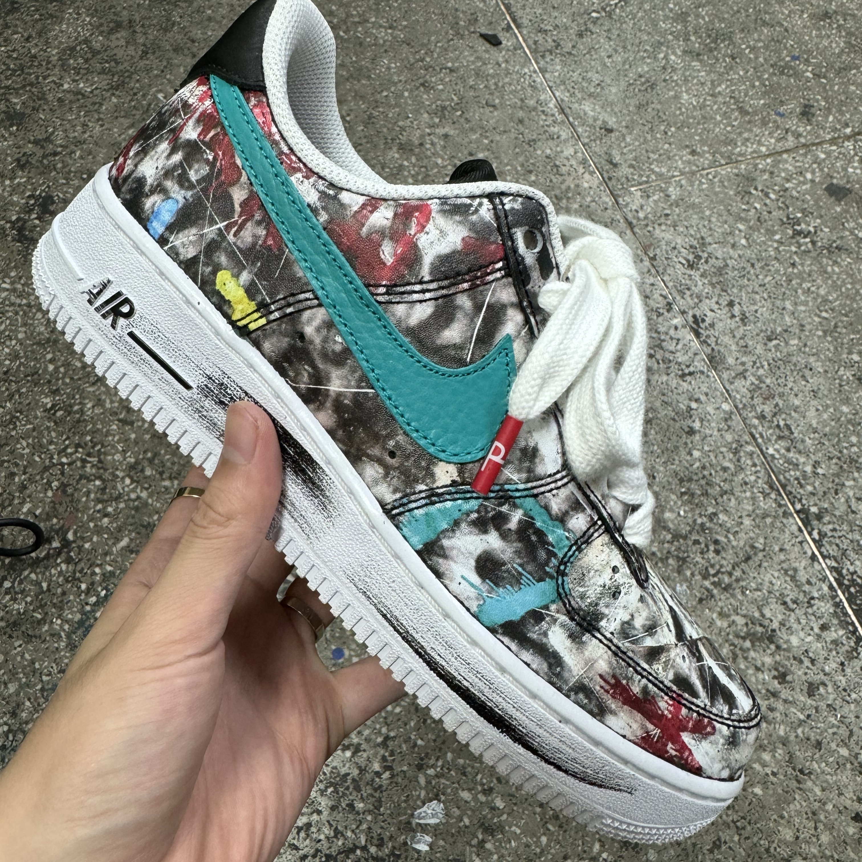 Nike x Peaceminusone Air Force 1 Low Para-Noise 3.0 Black and Multicolor, Nike x Peaceminusone Air Force 1 Low Para-Noise 2.0 착용 스타일 - 1