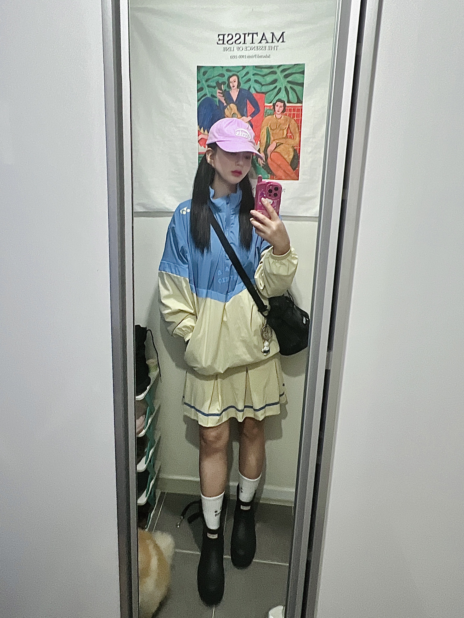 IAB Studio x Yonex Woven Pullover Blue, (W) IAB Studio x Yonex Game Skirt Reed Yellow - Renewal Ver. 착용 스타일