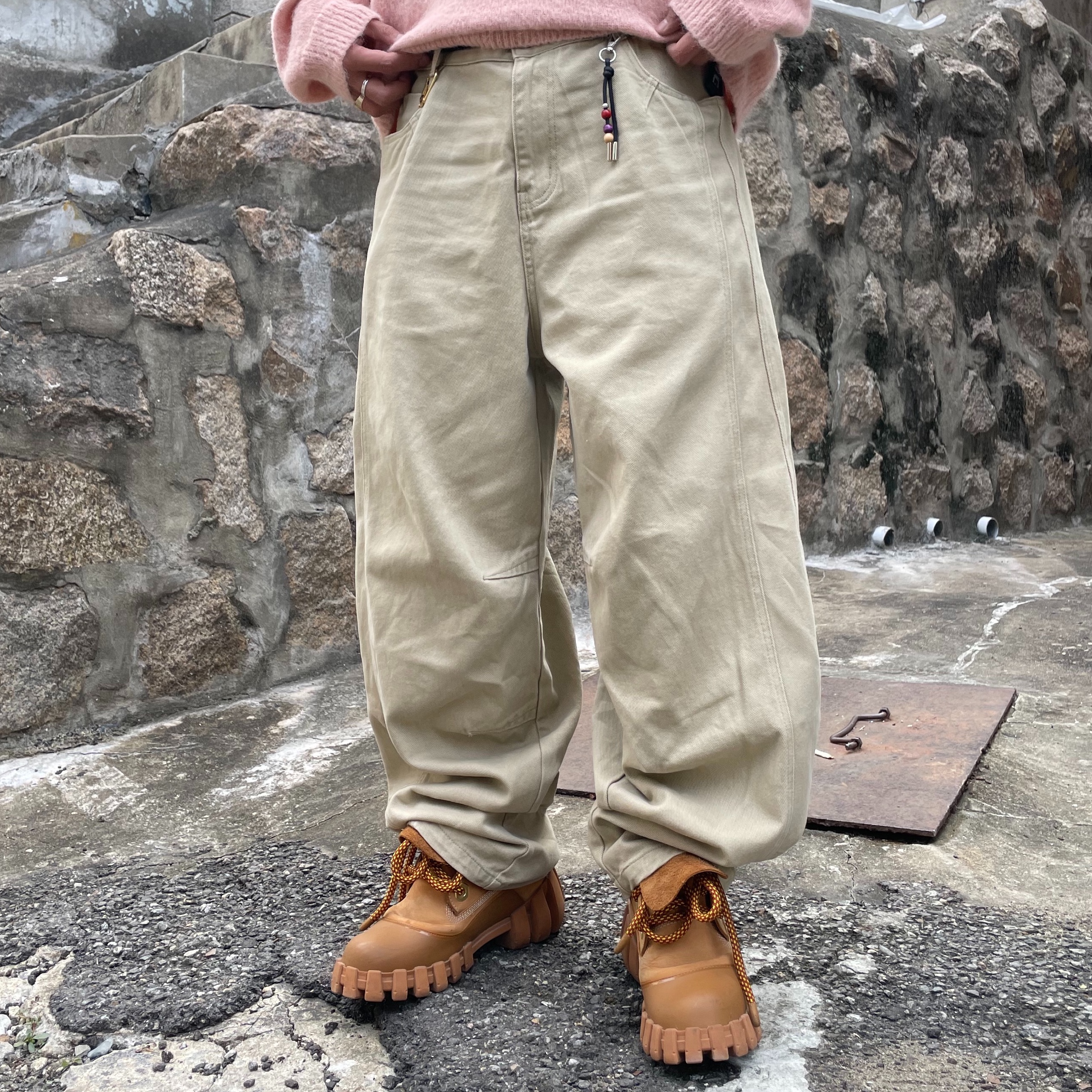Timberland x Humberto Leon 6 Inch Boot Wheat Nubuck - Medium 착용 스타일 - 2