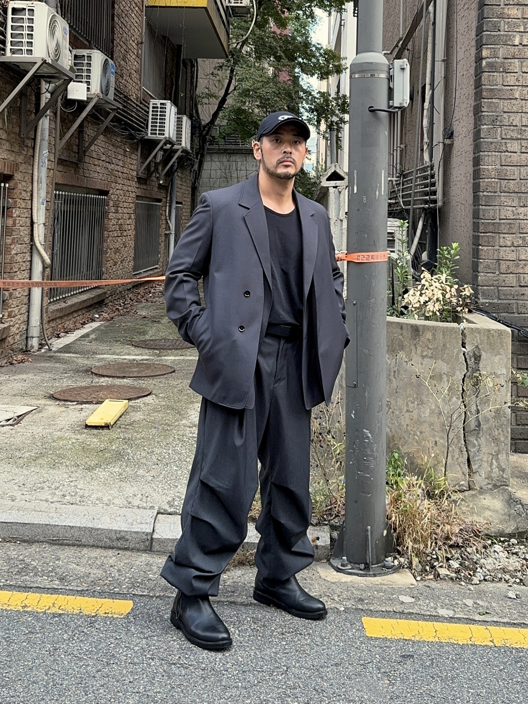 Civision by CSC Double Brim Cap Black 착용 스타일 - 3
