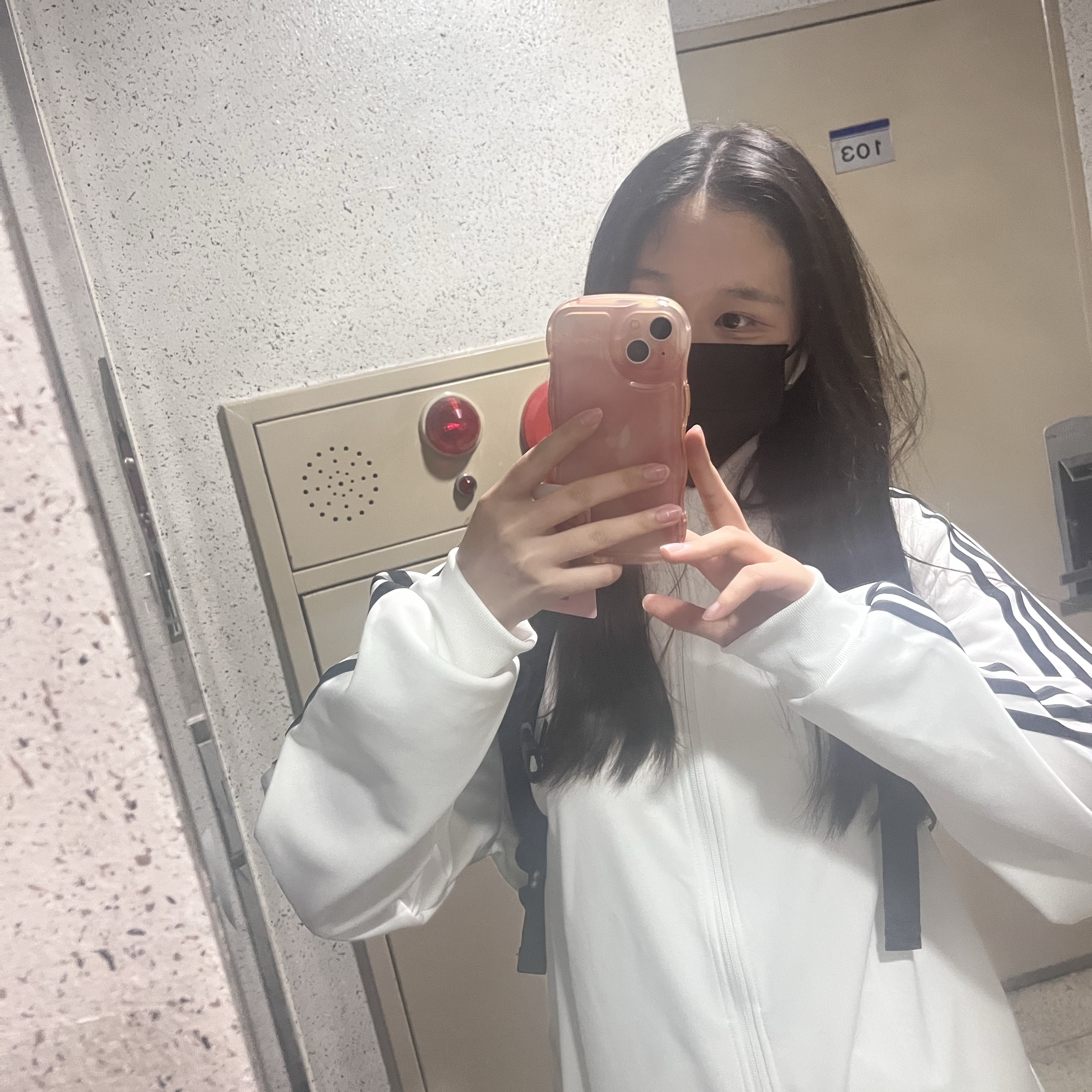 Adidas 3S Regular Fit Double Knit Track Top White - KR Sizing 착용 스타일