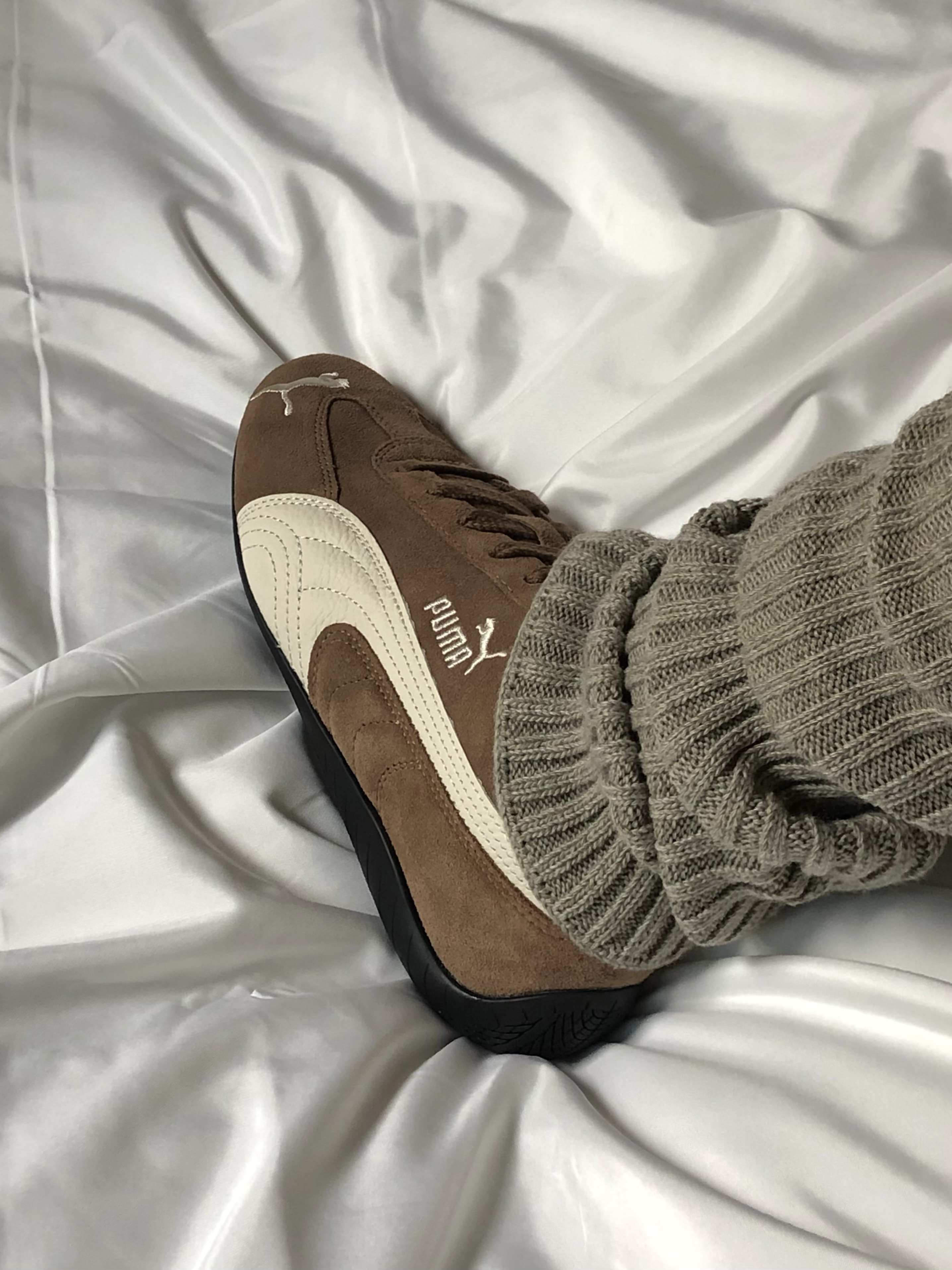 Puma Speedcat Archive Haute Coffee Frosted Ivory 착용 스타일 - 2