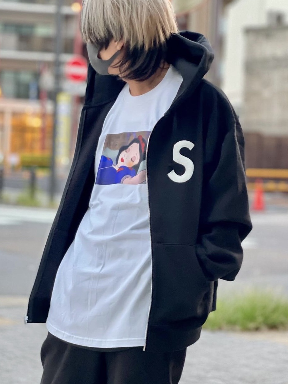 Supreme S Logo Zip Up Hooded Sweatshirt Black - 24FW 착용 스타일